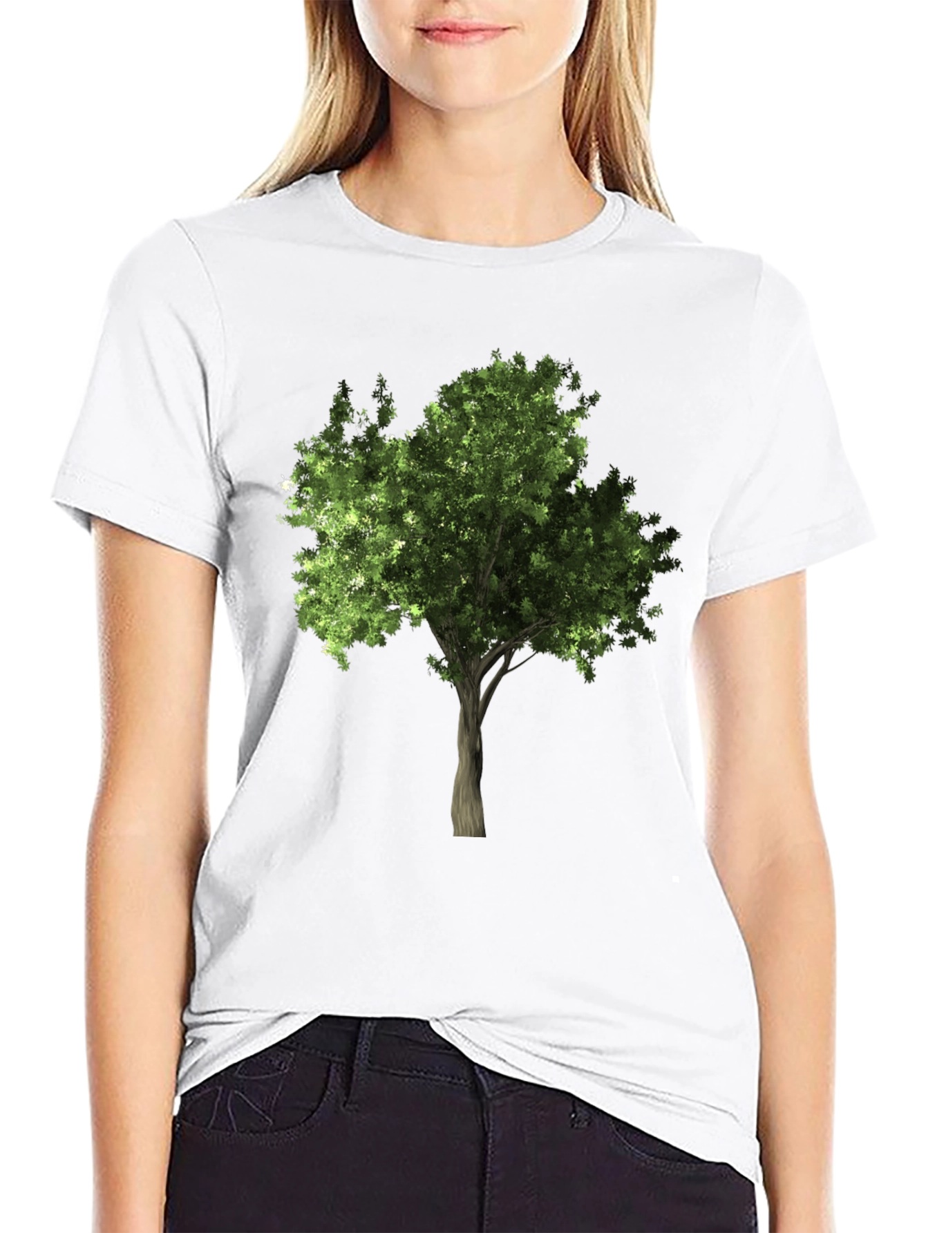 Nature Tree Graphic Tee - Black Cotton Comfort