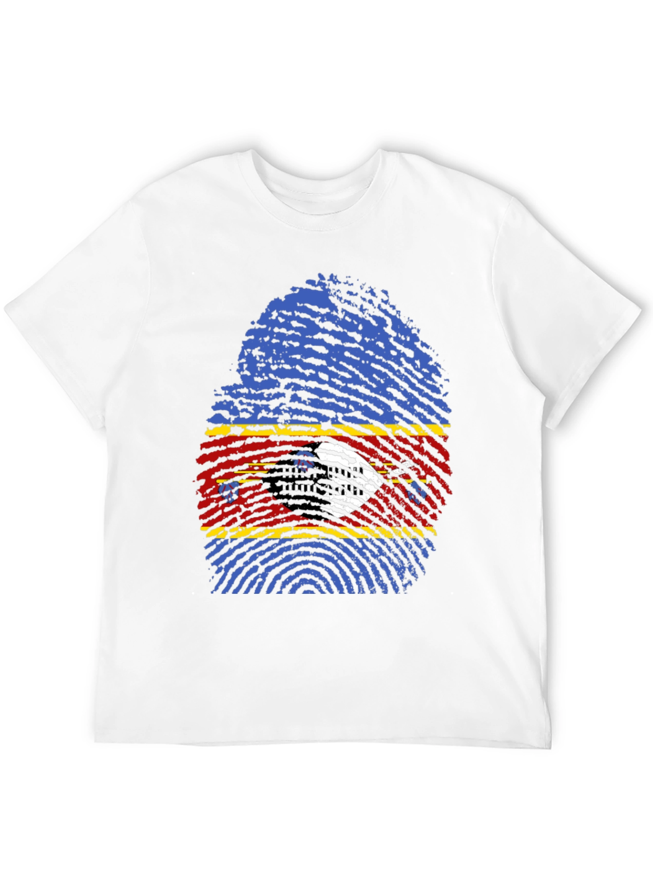 Eswatini Flag Fingerprint T-Shirt