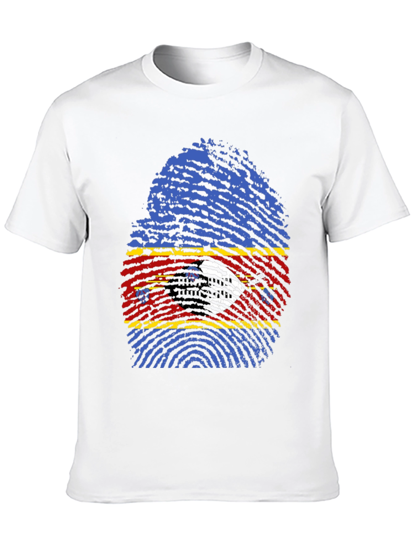 Eswatini Flag Fingerprint T-Shirt