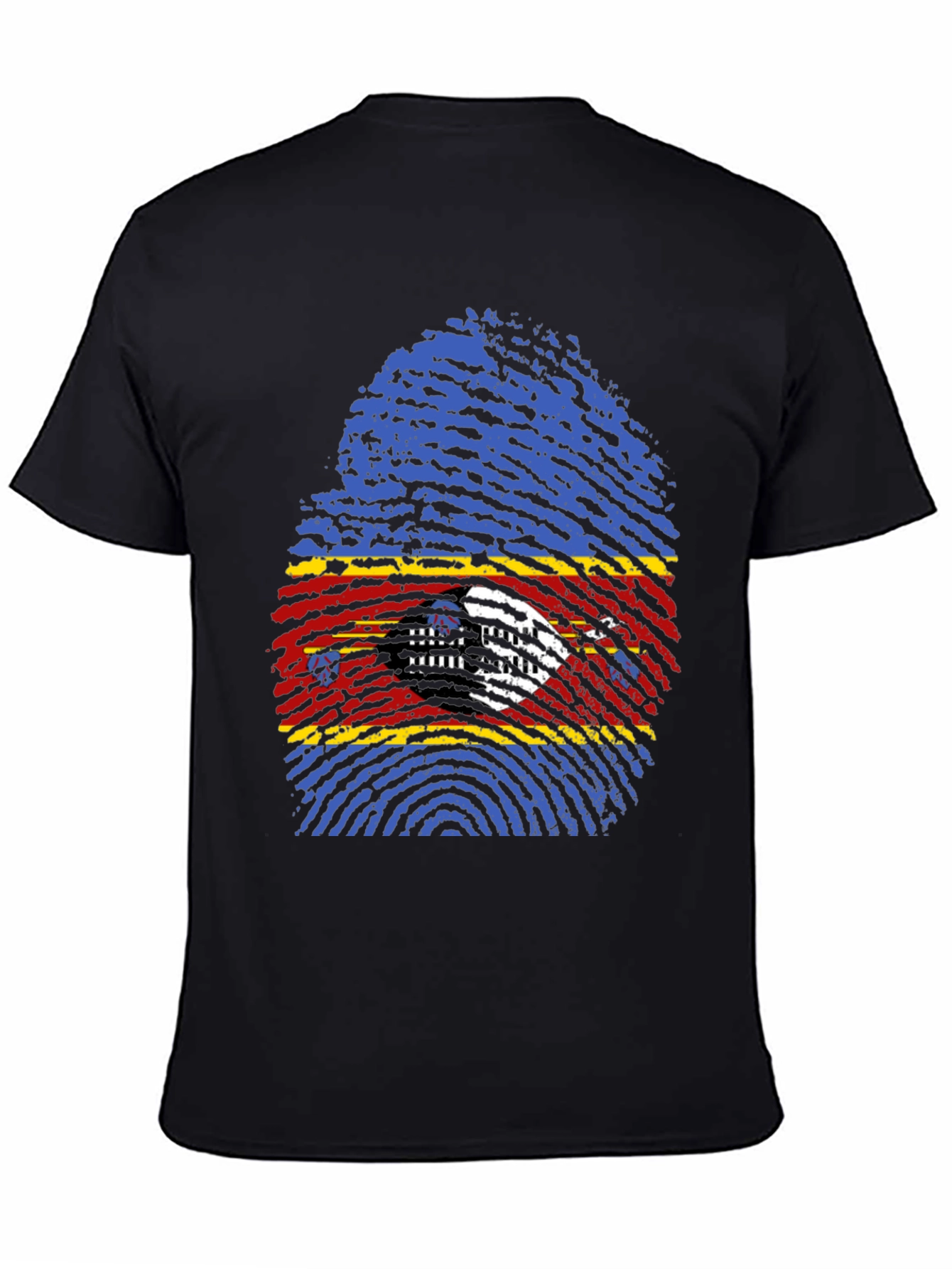 Eswatini Flag Fingerprint T-Shirt
