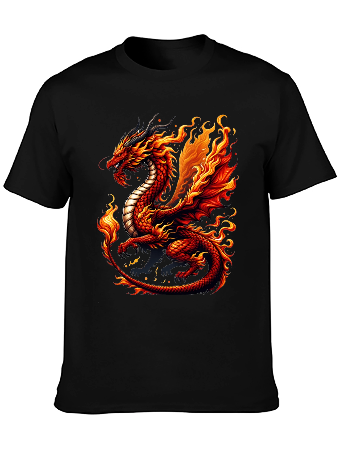 Fiery Dragon Graphic Tee - Unique Design