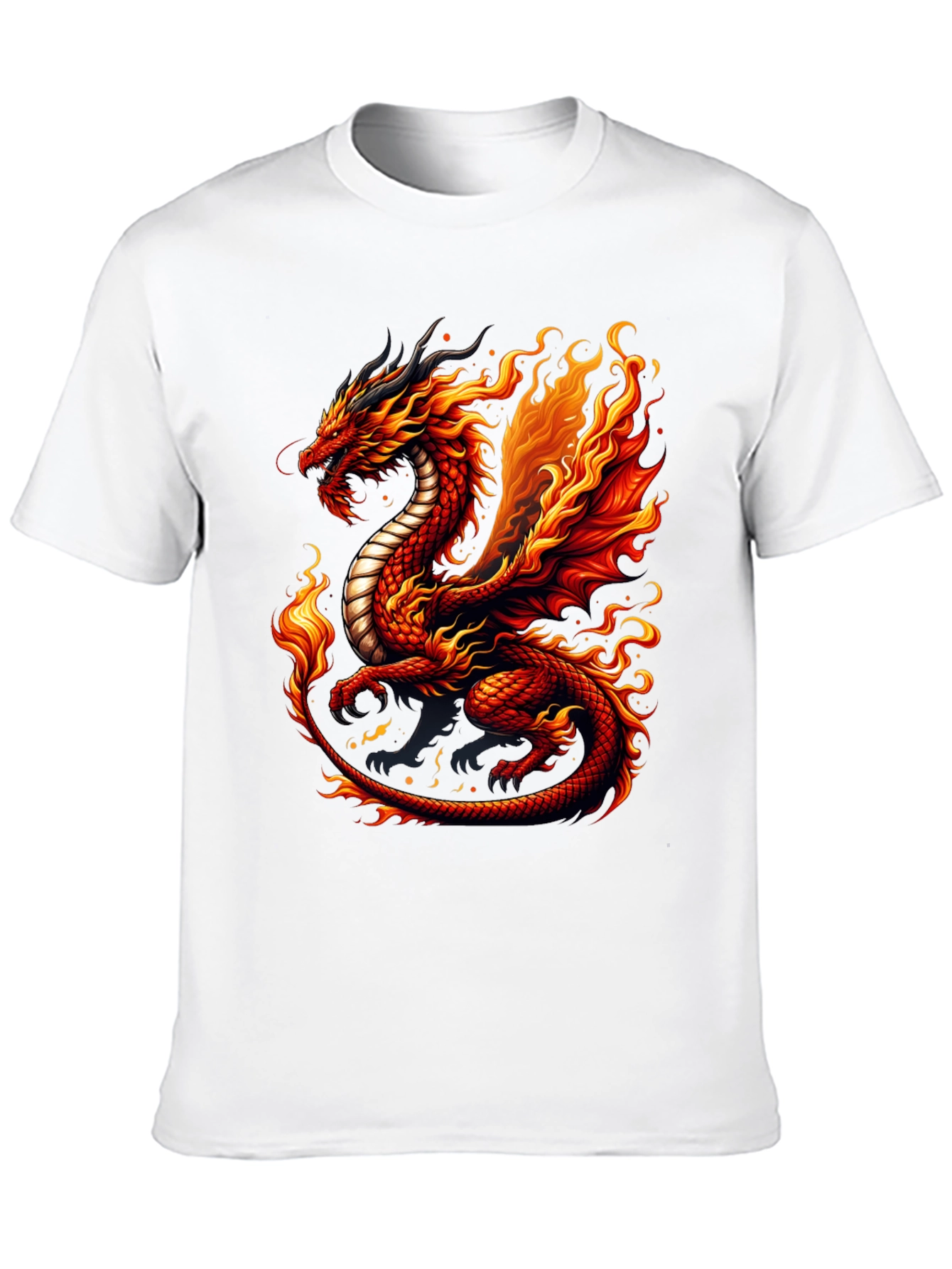 Fiery Dragon Graphic Tee - Unique Design