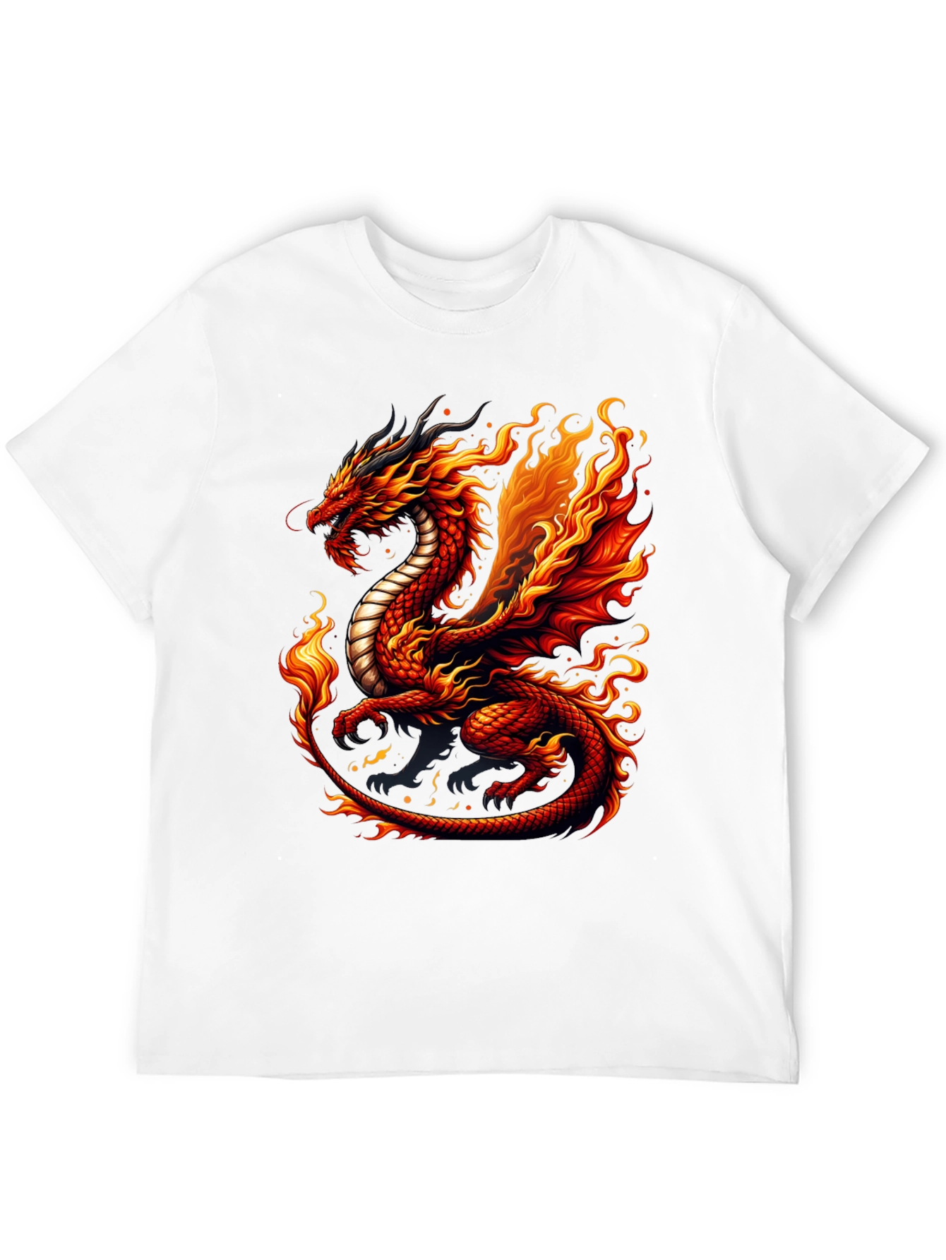 Fiery Dragon Graphic Tee - Unique Design