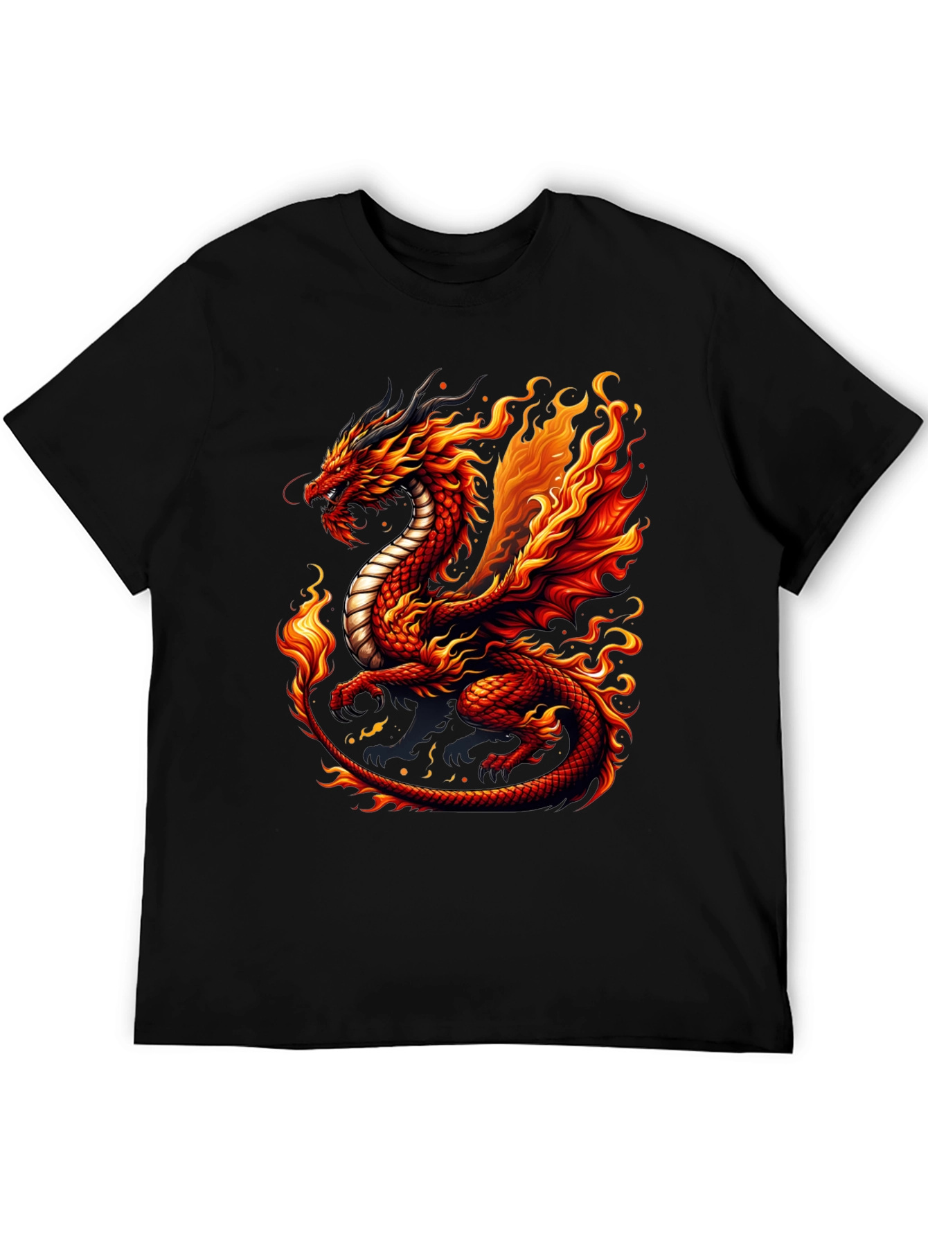 Fiery Dragon Graphic Tee - Unique Design