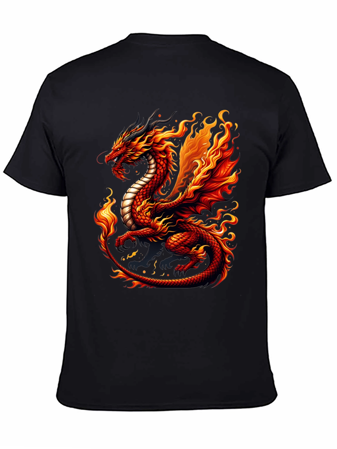 Fiery Dragon Graphic Tee - Unique Design