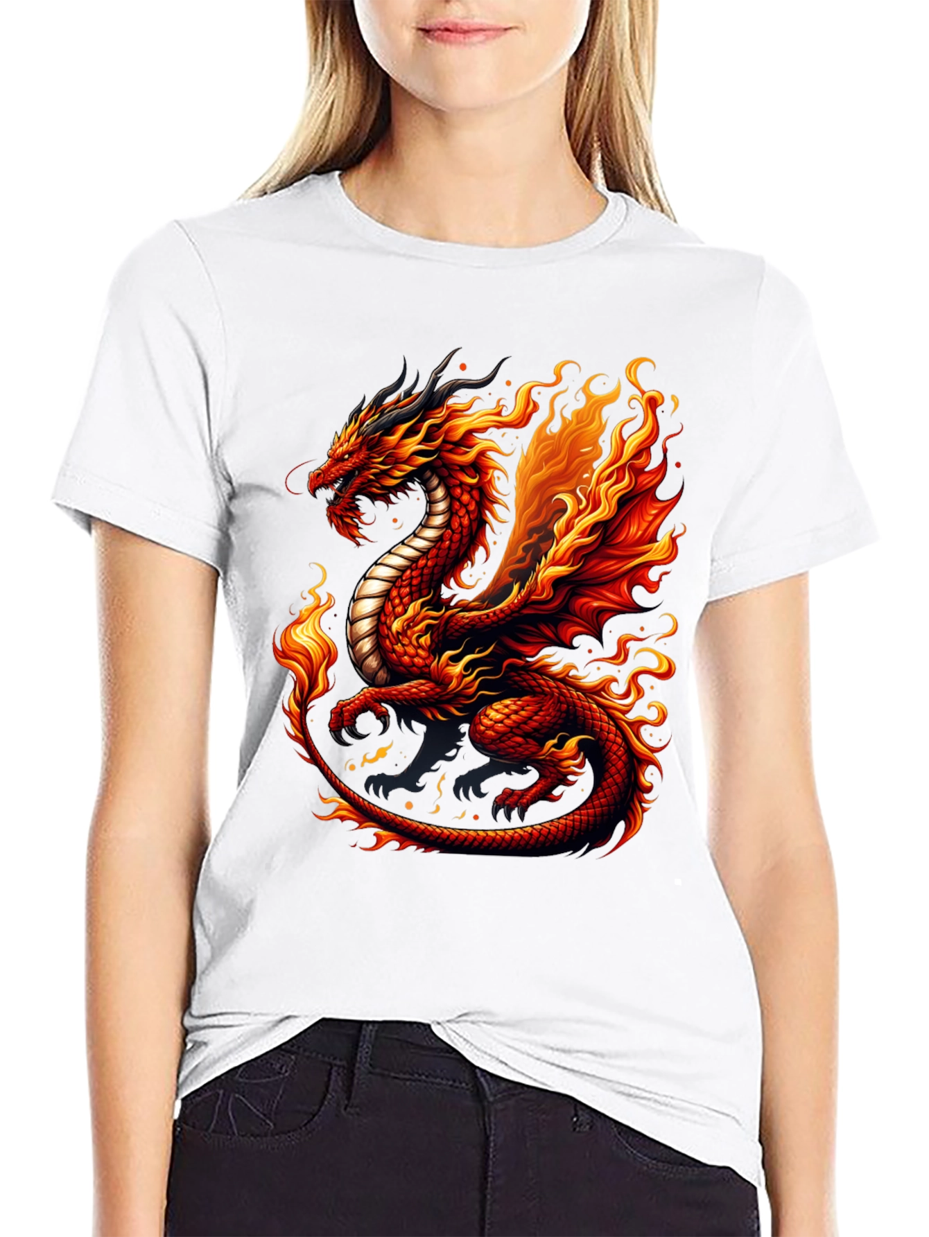 Fiery Dragon Graphic Tee - Unique Design