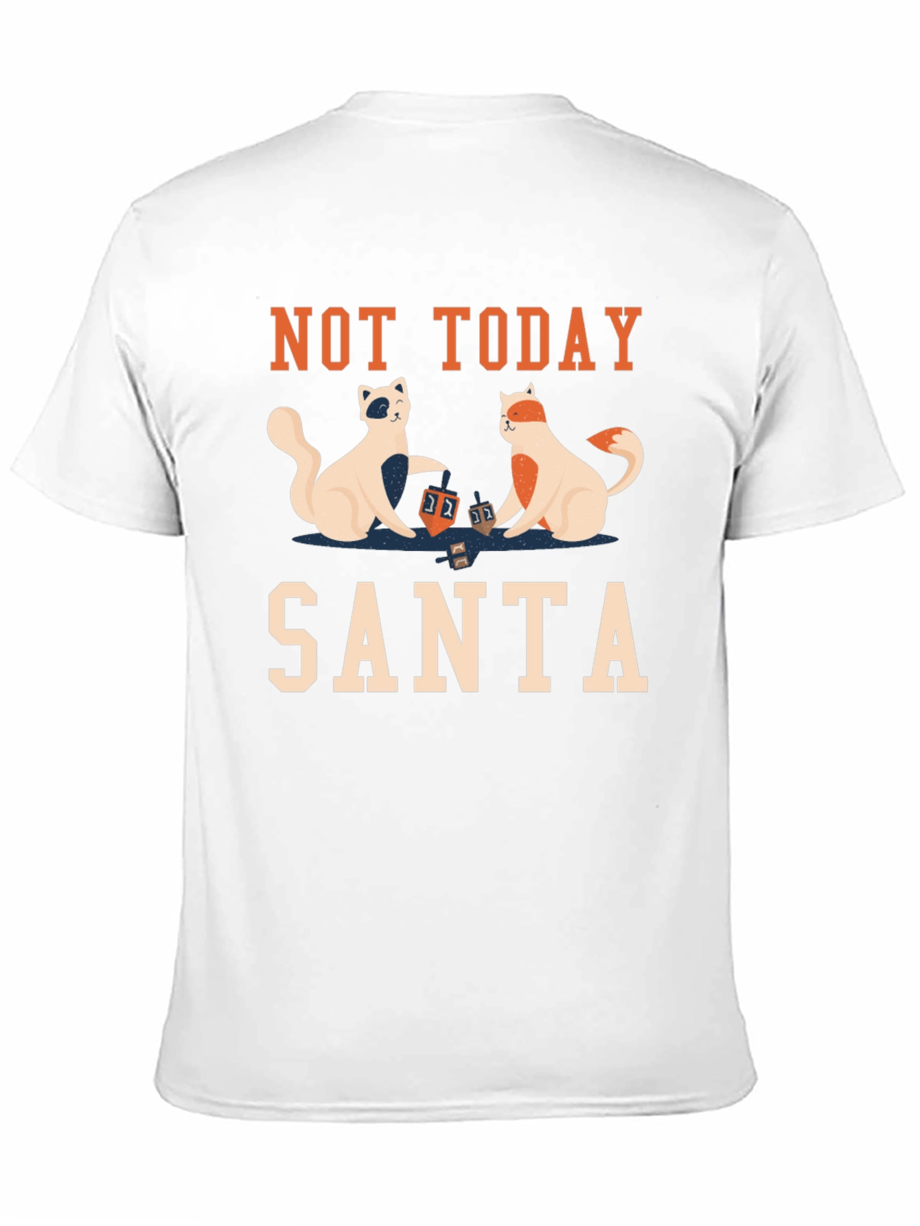 Not Today Santa T-Shirt with Cats Playing Dreidel