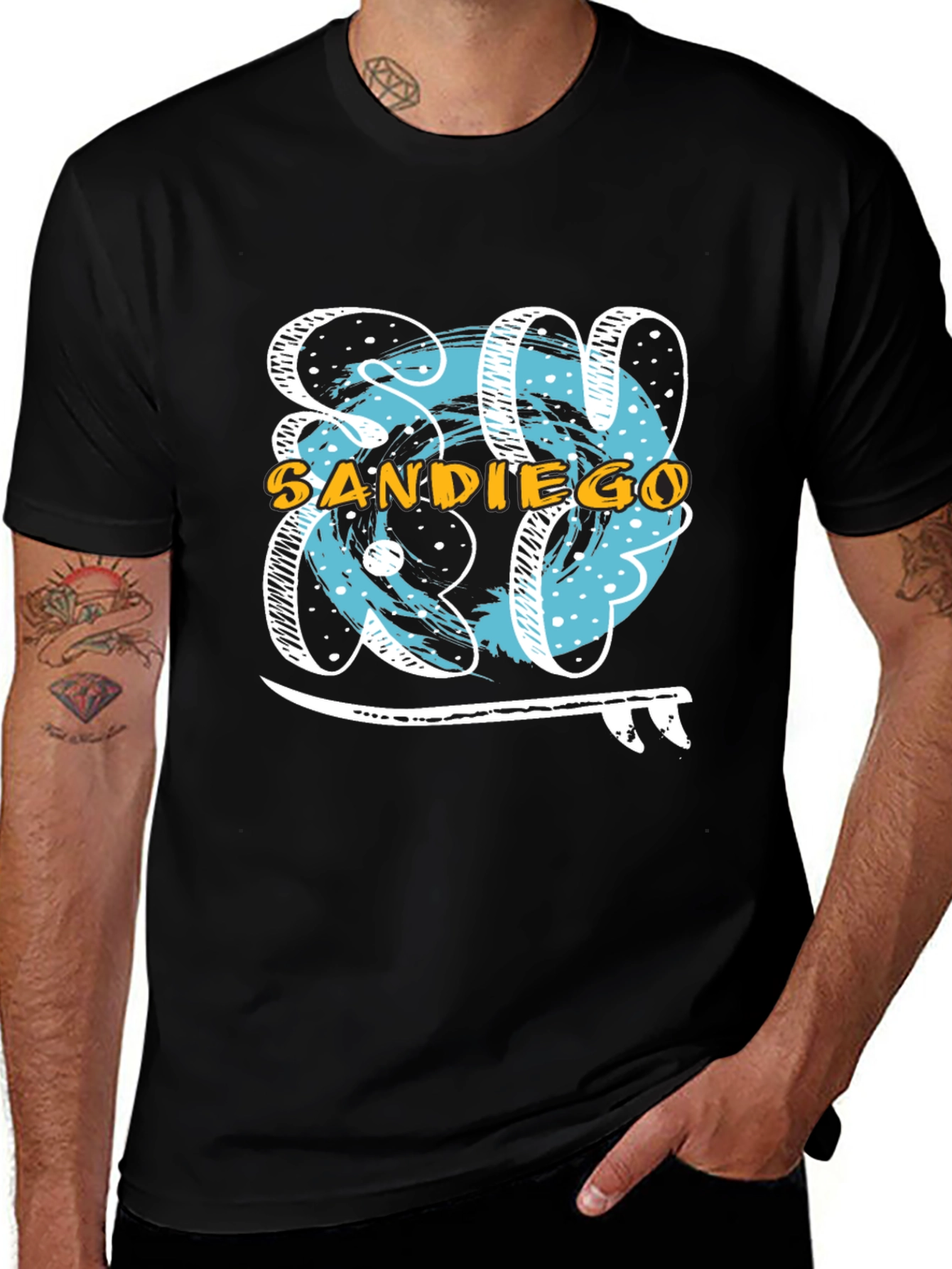 San Diego Surf T-Shirt - Black