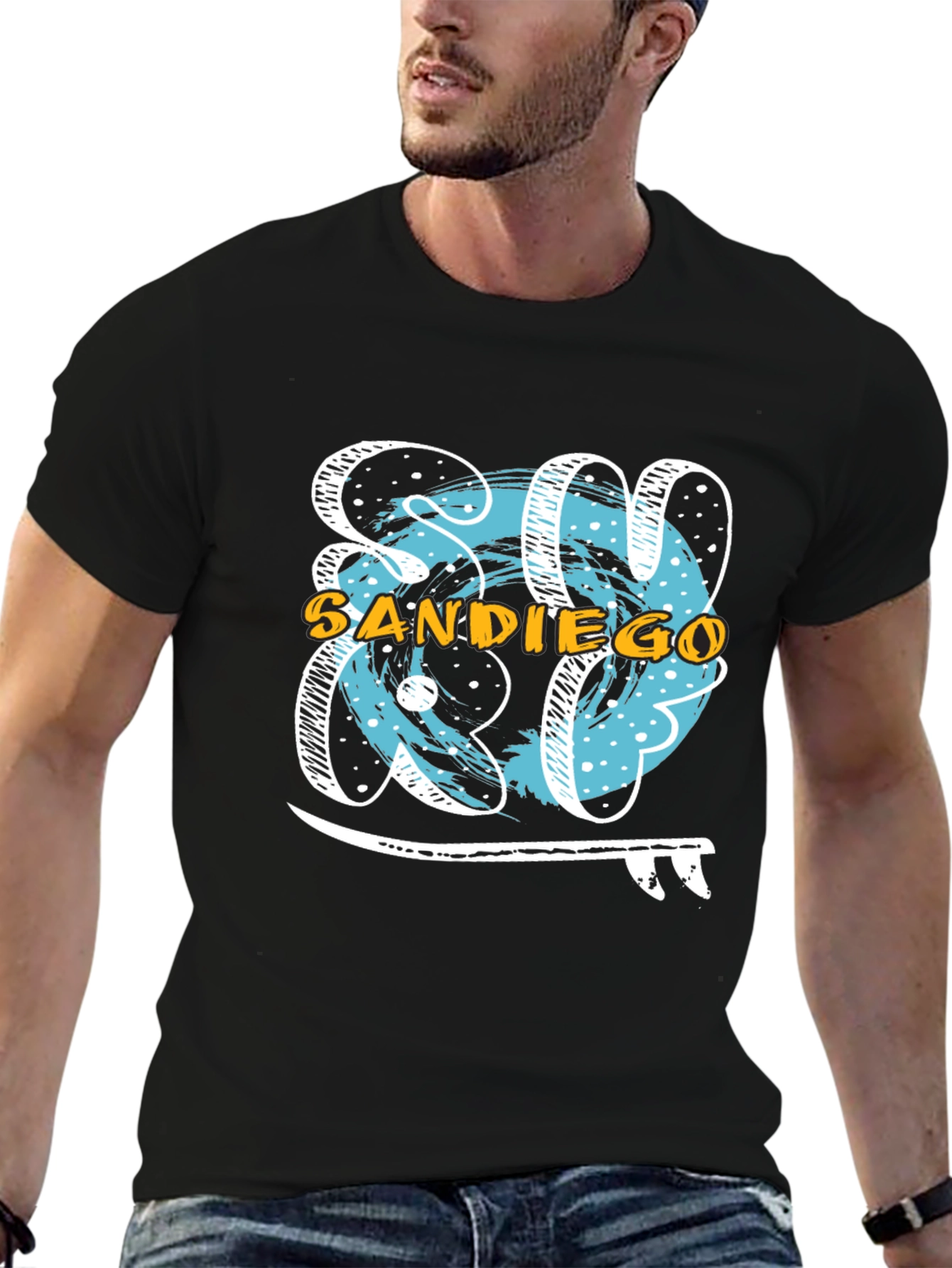 San Diego Surf T-Shirt - Black