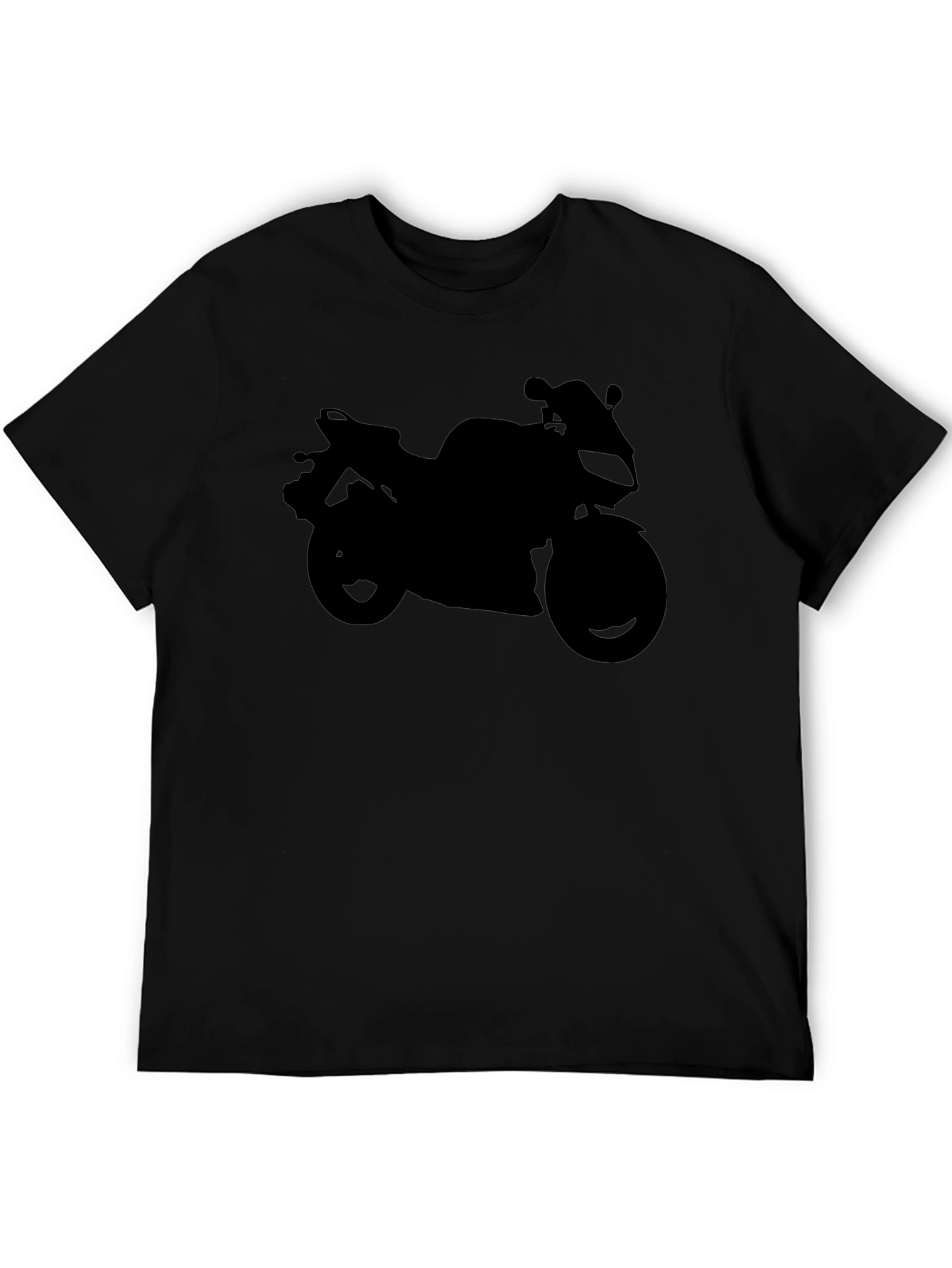 Motorcycle Silhouette Tee - Black Biker T-Shirt