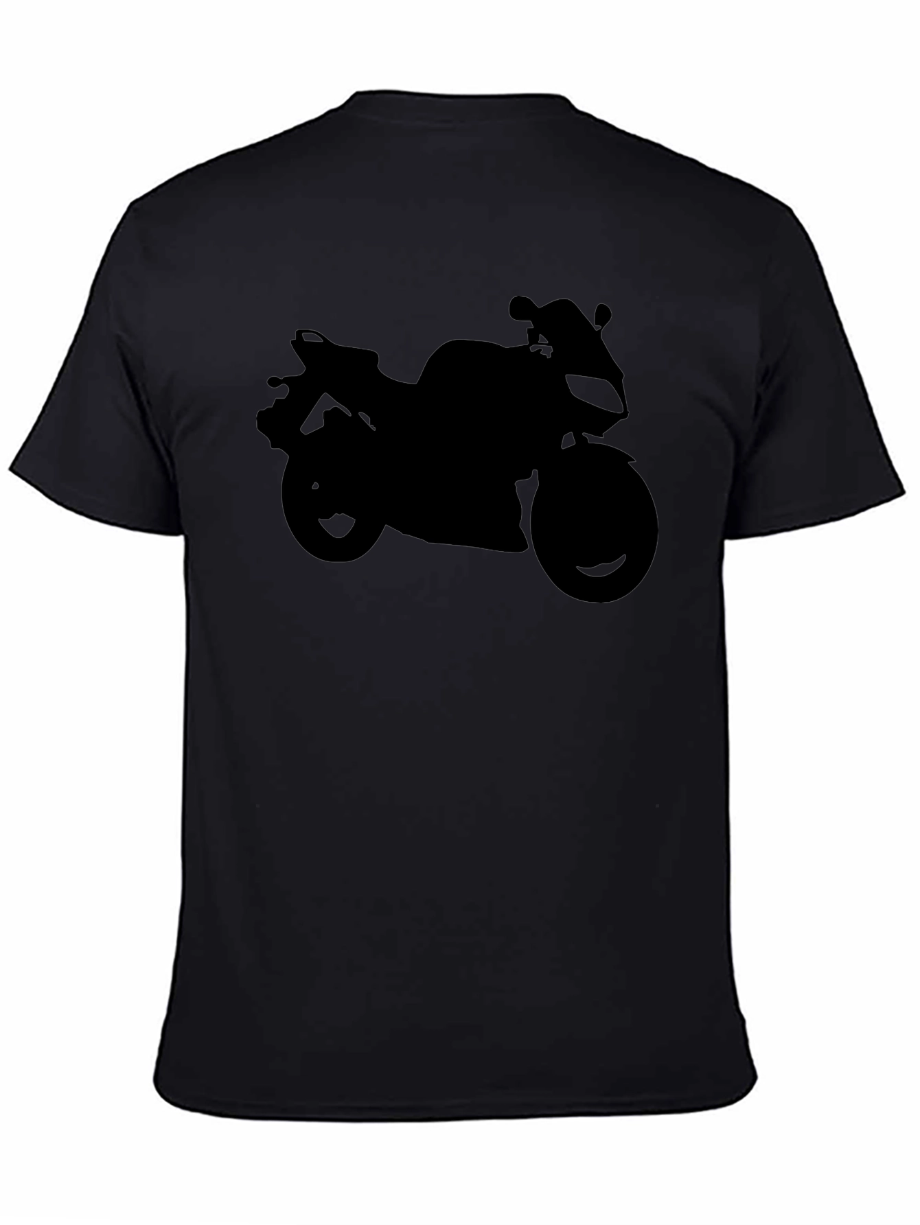 Motorcycle Silhouette Tee - Black Biker T-Shirt