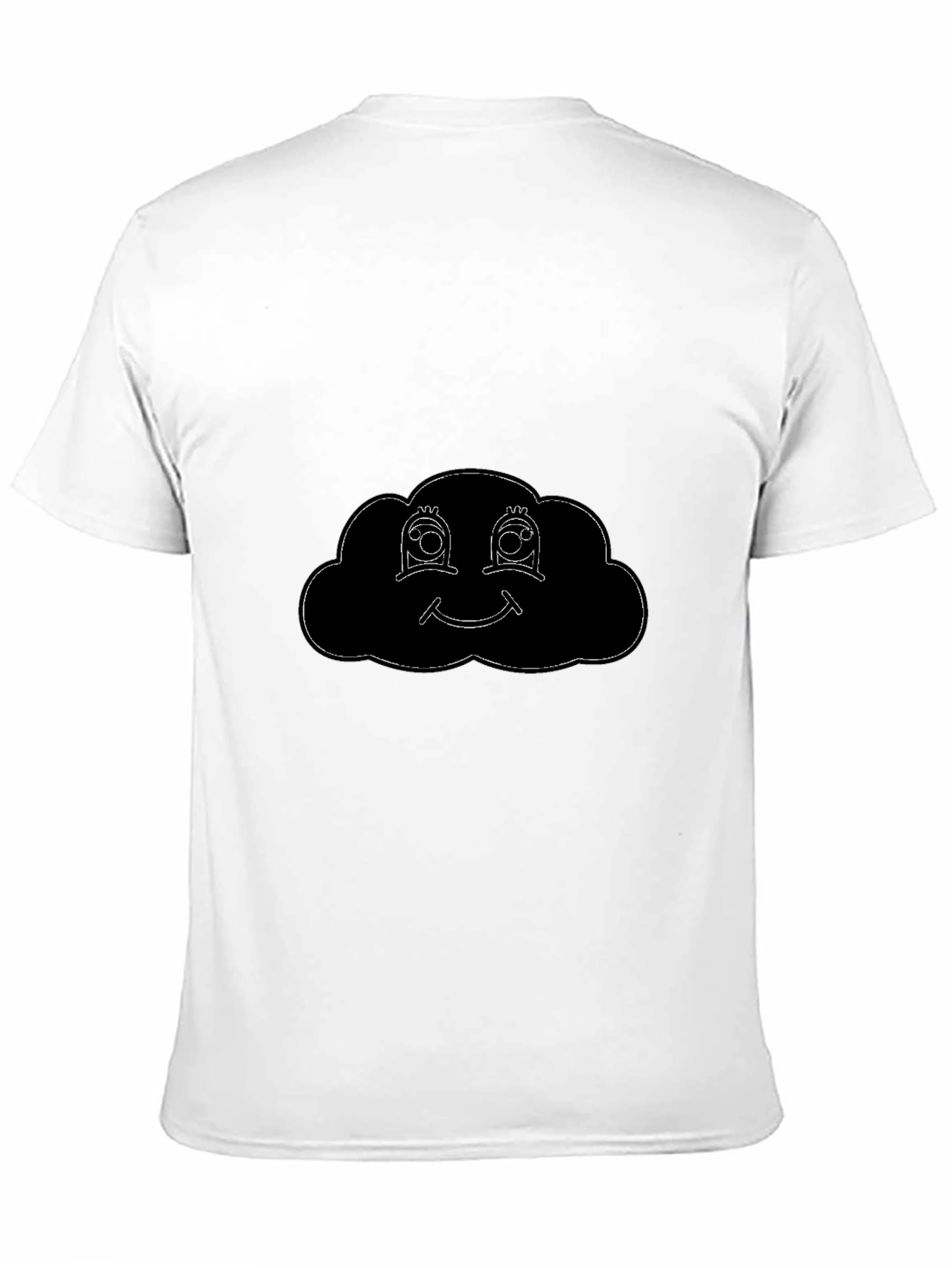 Smiling Cloud Graphic Tee - Black Cotton Comfort