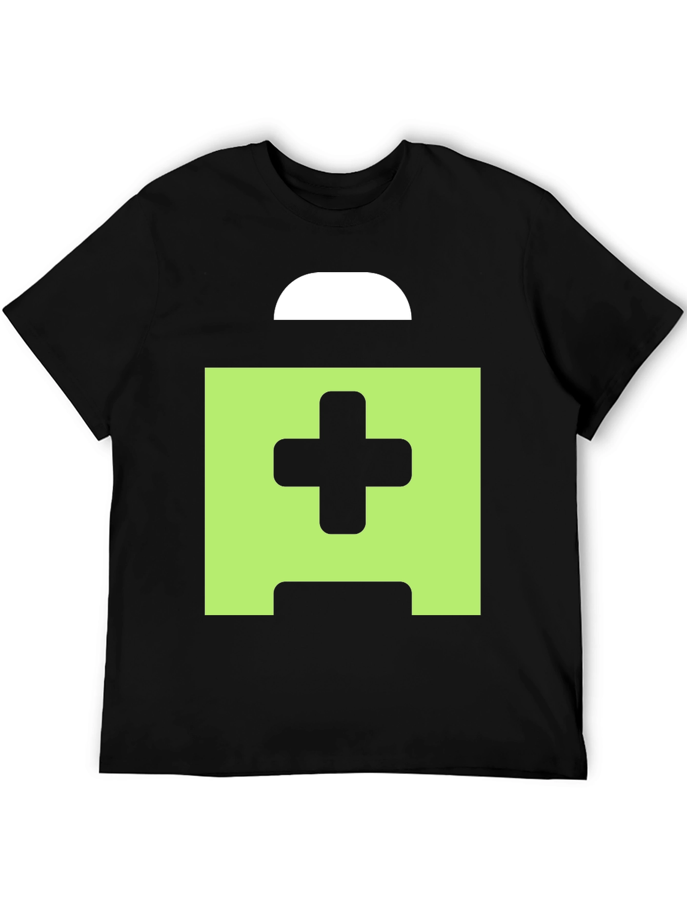Pixelated Cross Graphic Black Tee Shirt