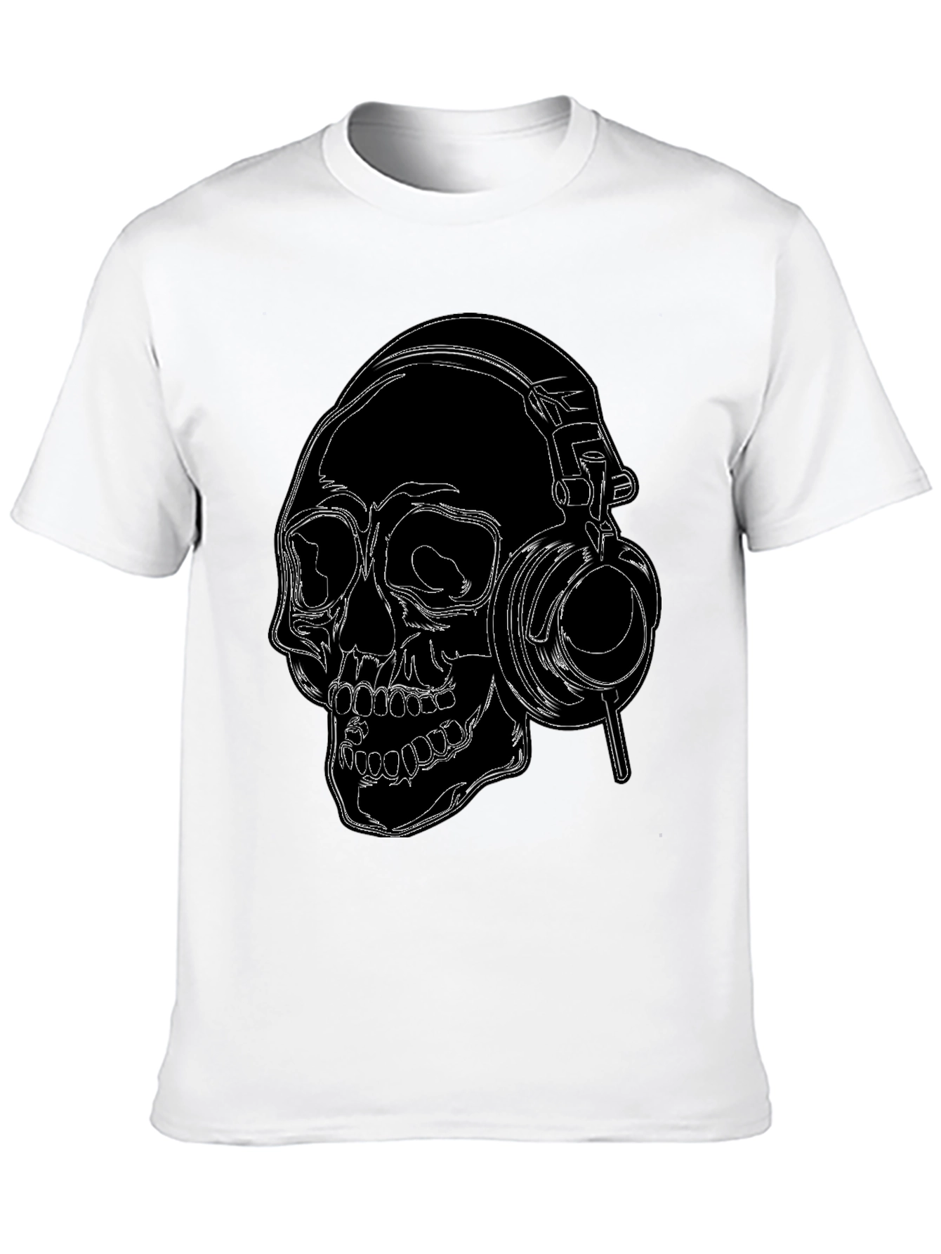 Skull With Headphones Graphic T-Shirt