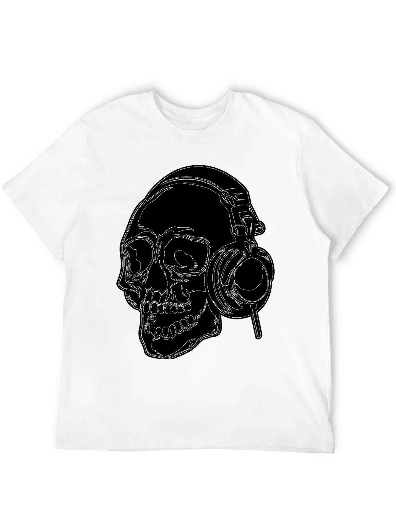 Skull With Headphones Graphic T-Shirt
