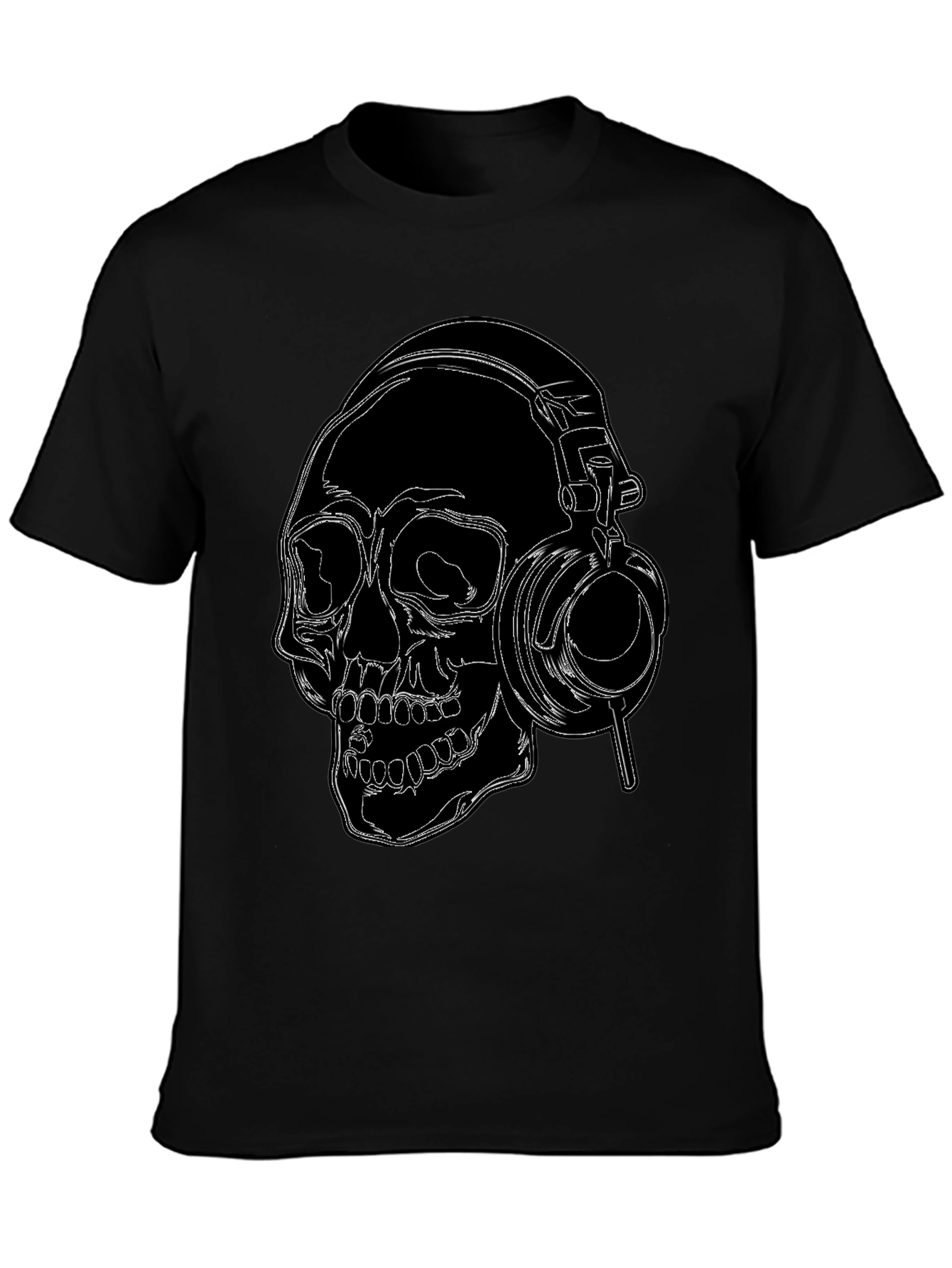 Skull With Headphones Graphic T-Shirt