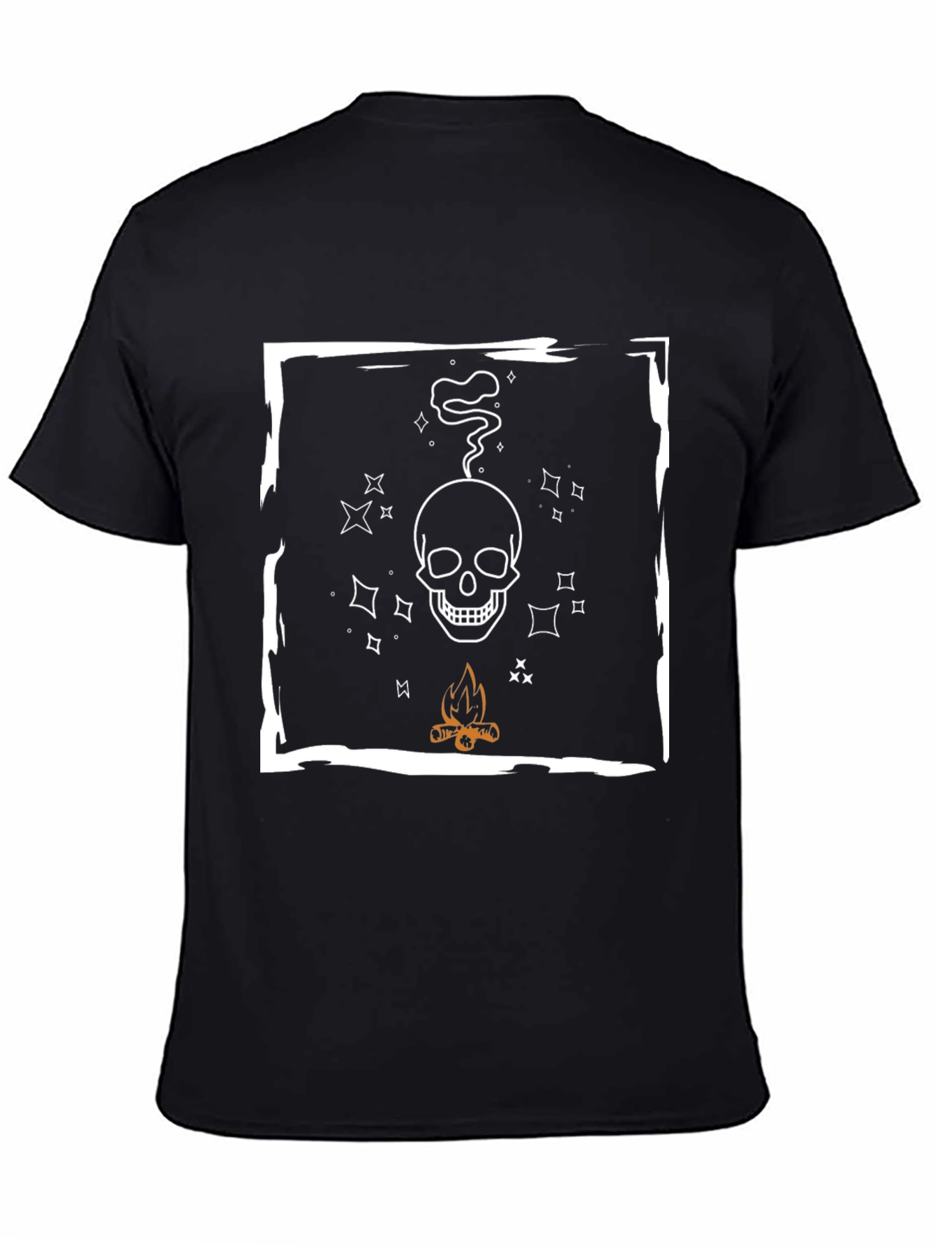 Skull & Campfire Graphic Tee - Cool Black T-Shirt