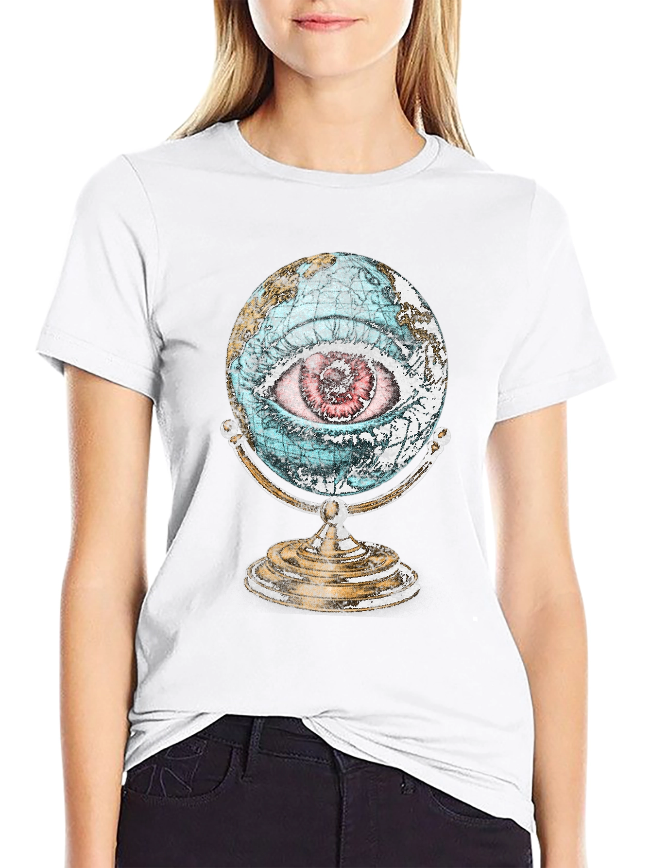 Globe Eye Graphic T-Shirt - All Seeing