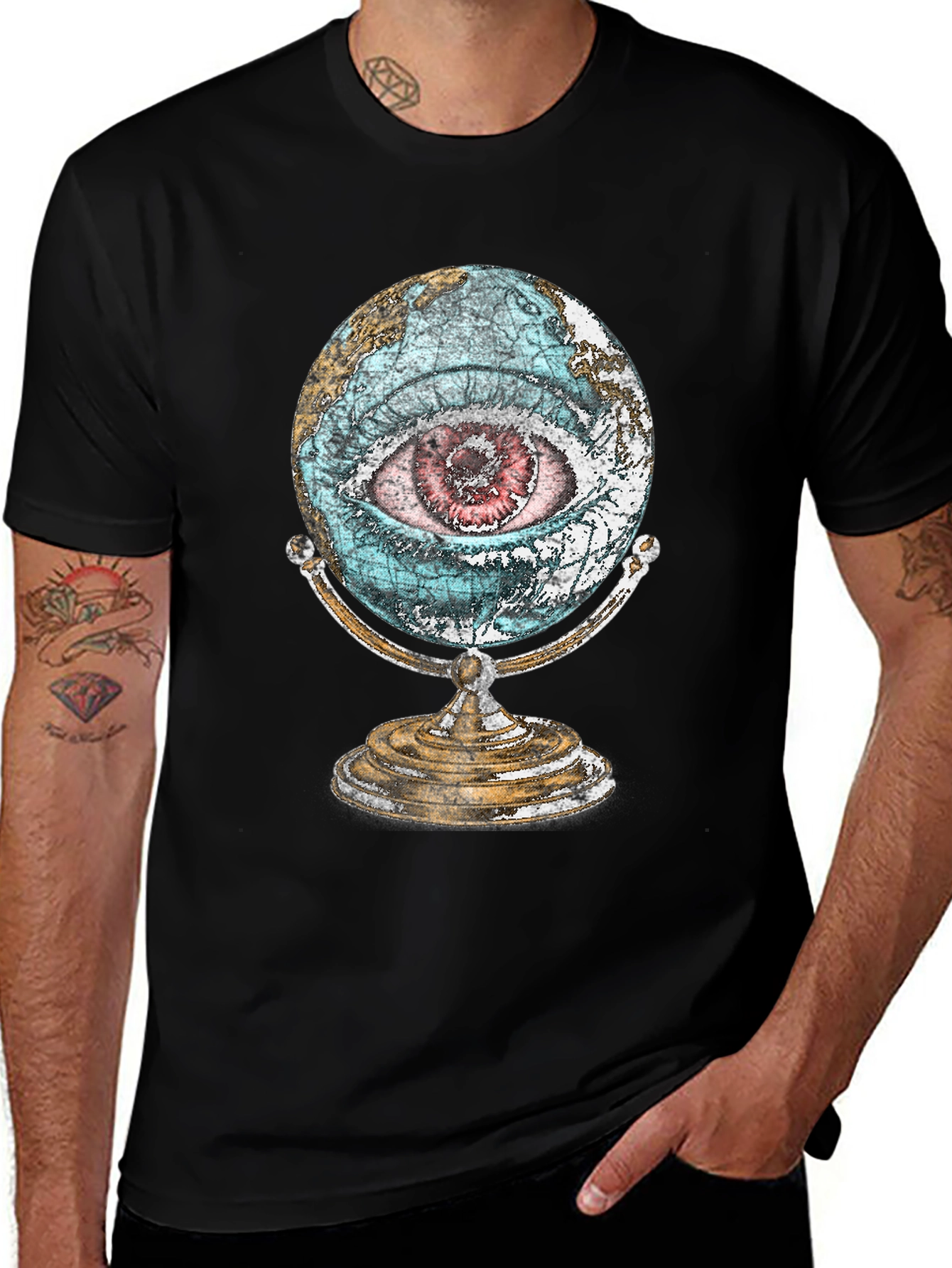 Globe Eye Graphic T-Shirt - All Seeing