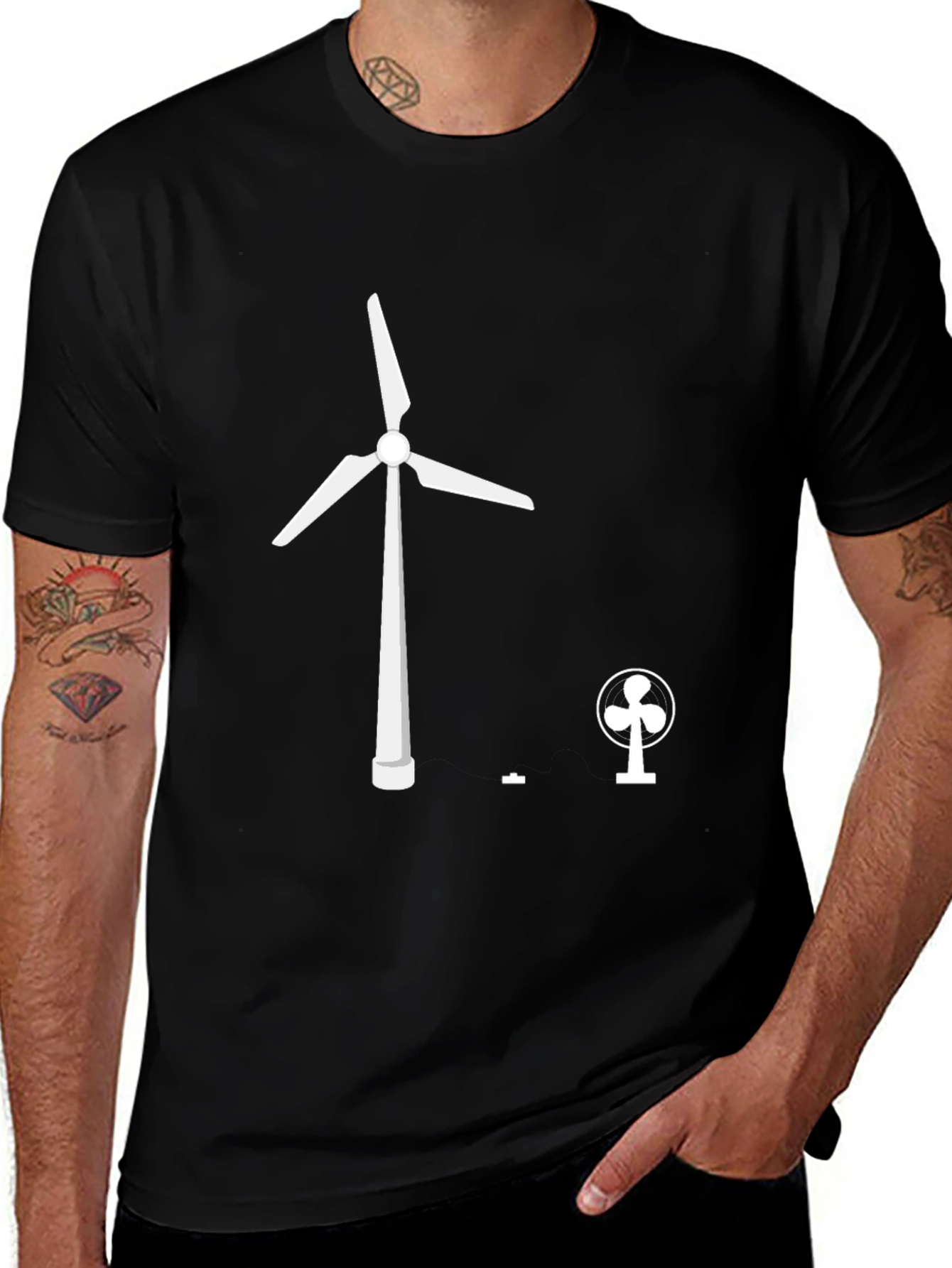 Renewable Energy T-Shirt: Wind Turbine & Fan Design