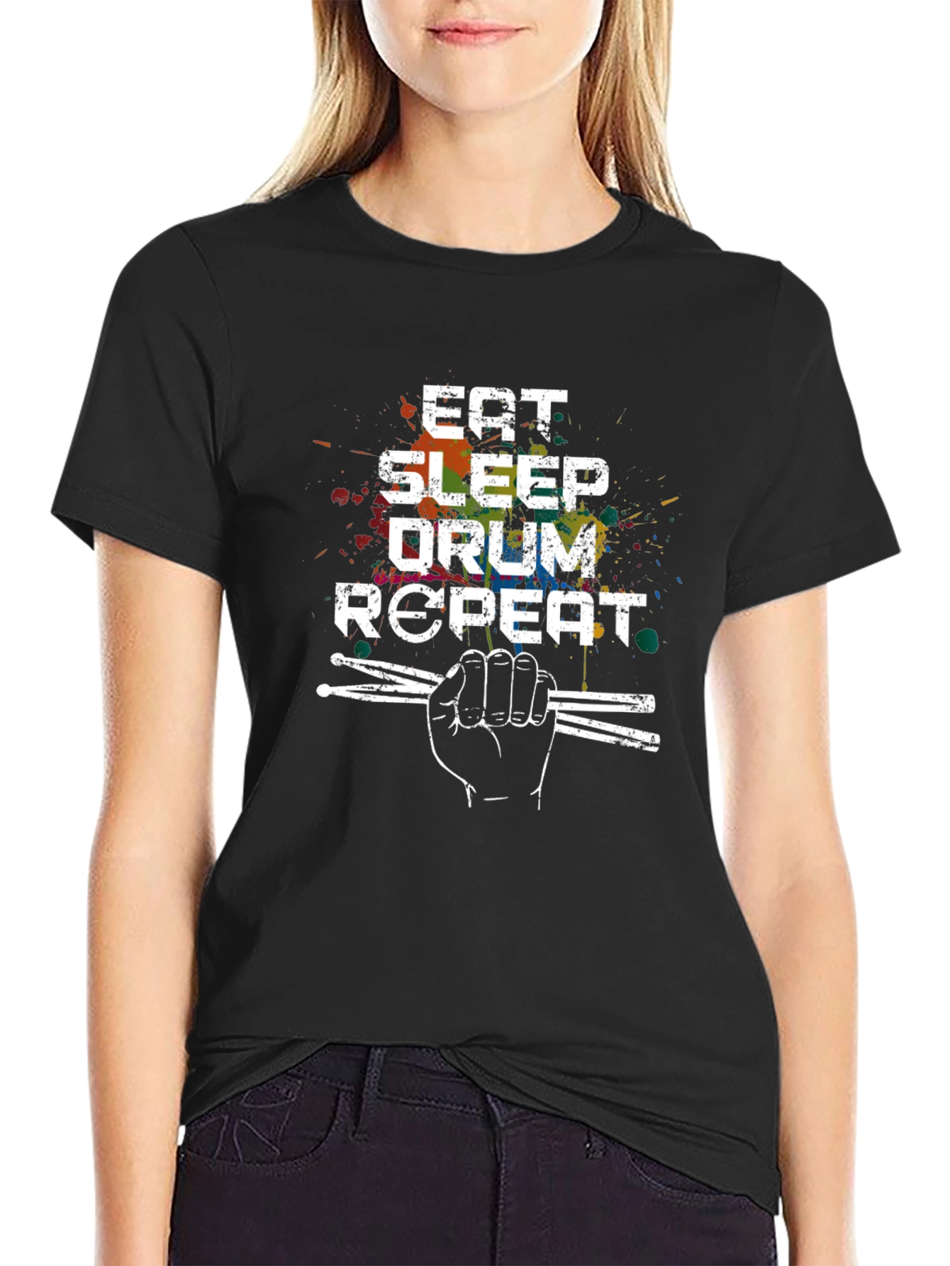 Eat Sleep Drum Repeat T-Shirt - Musician Graphic Tee