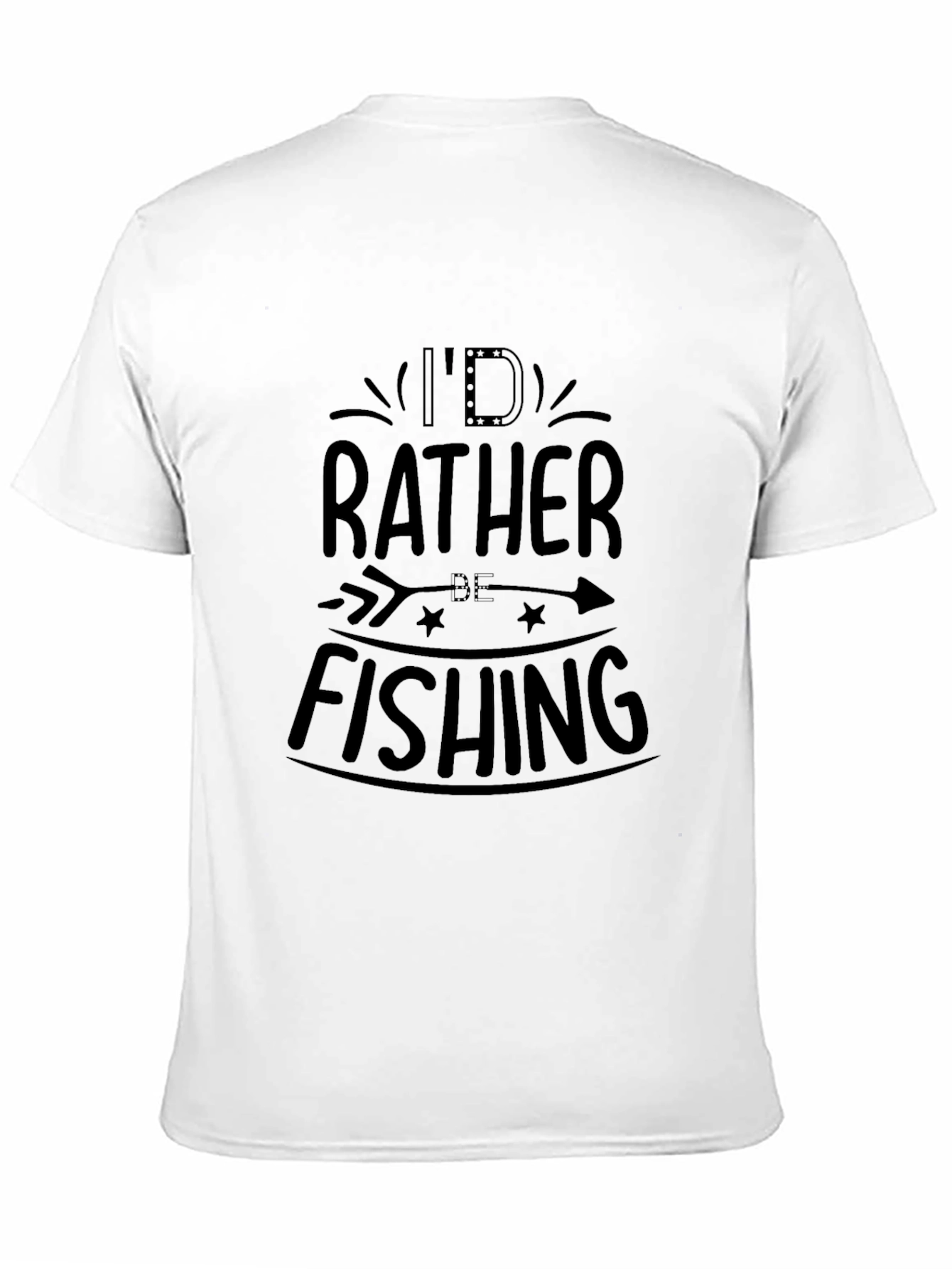 Id Rather Be Fishing Black T-Shirt