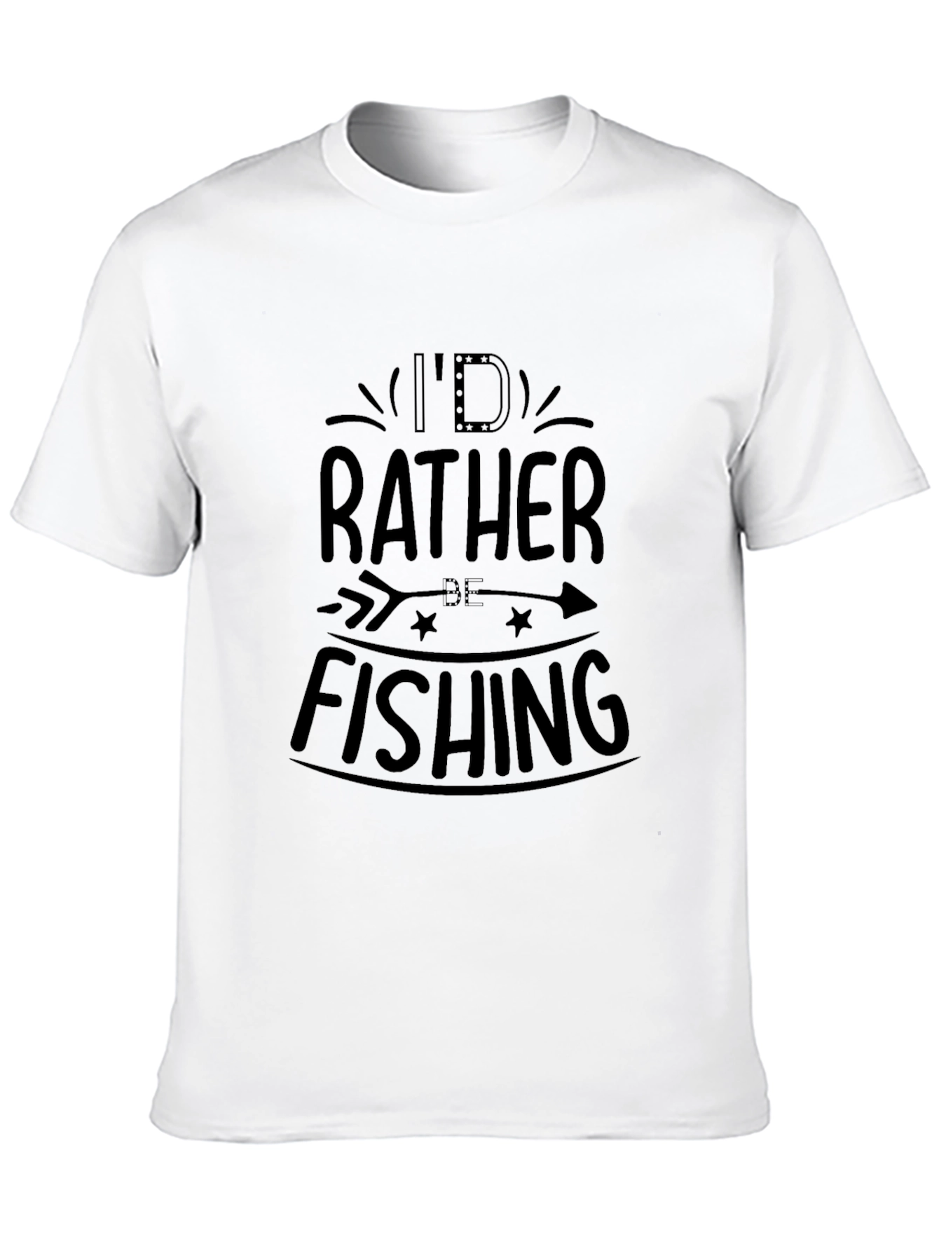 Id Rather Be Fishing Black T-Shirt