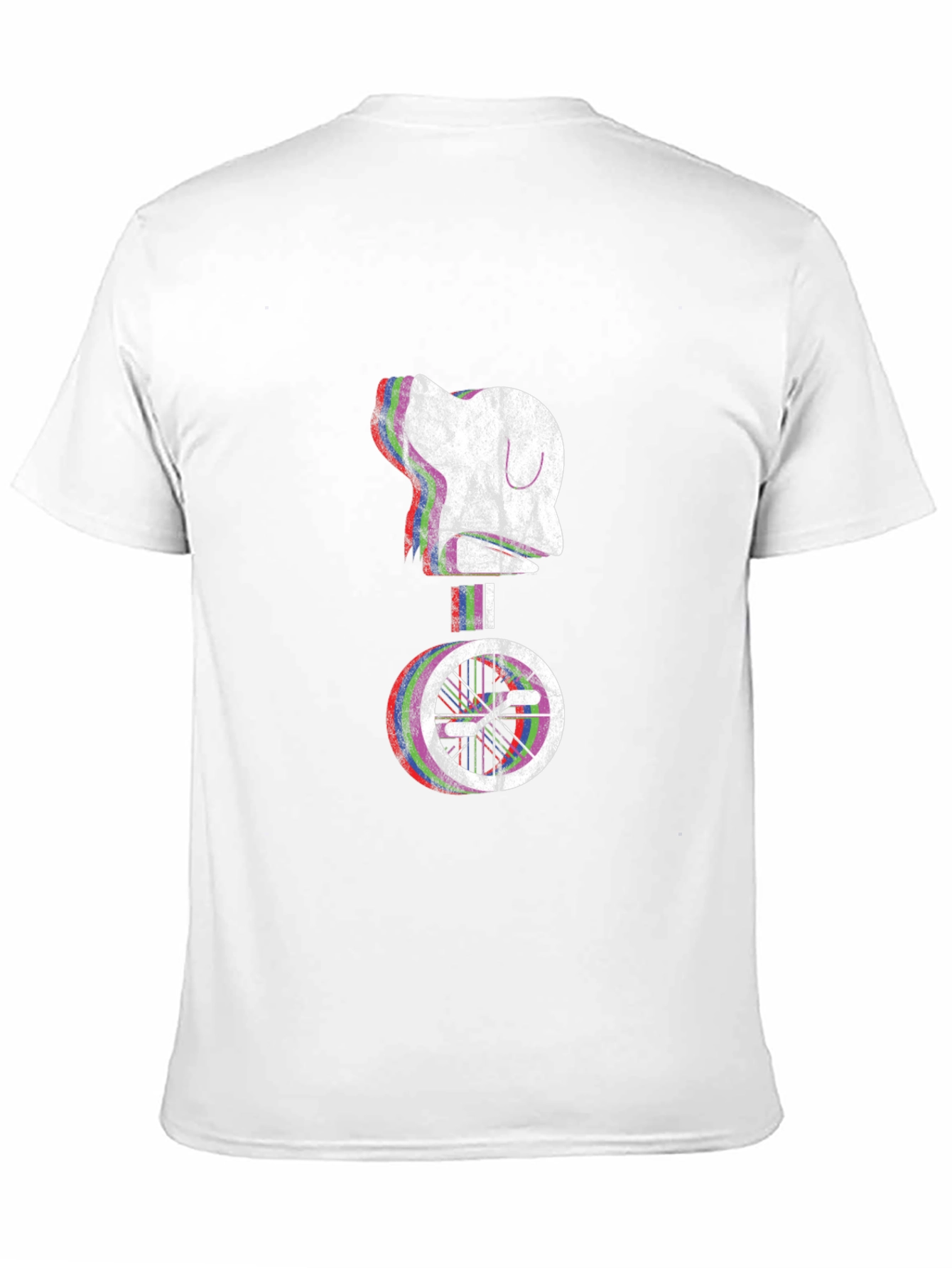 Glitch Robot Unicycle Graphic T-Shirt