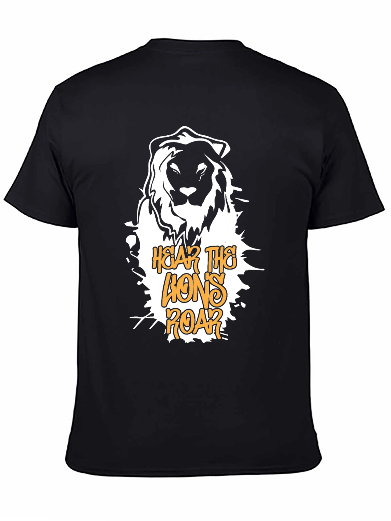 Lions Roar Graphic Tee - Black Cotton T-Shirt
