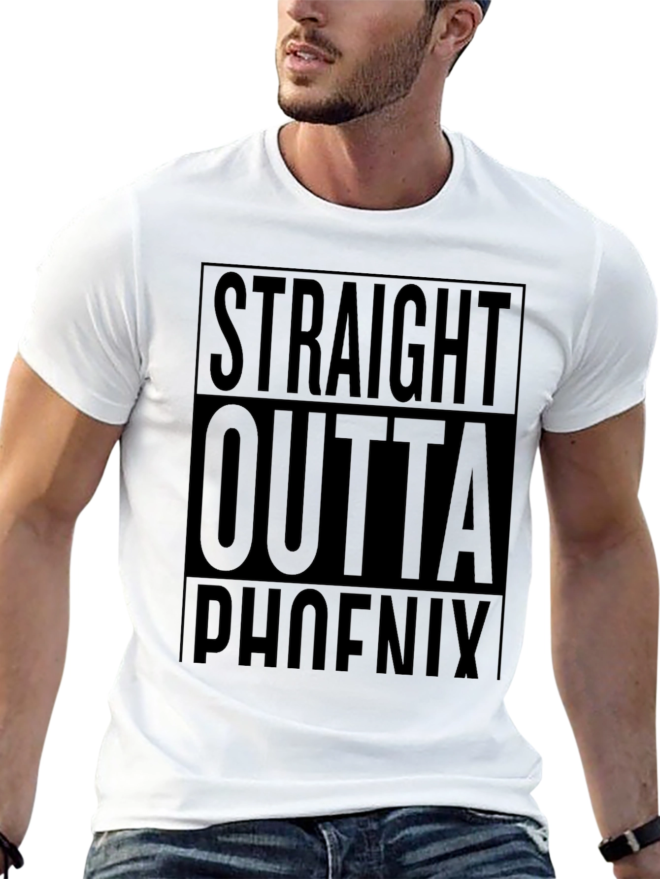 Straight Outta Phoenix Black Graphic T-Shirt