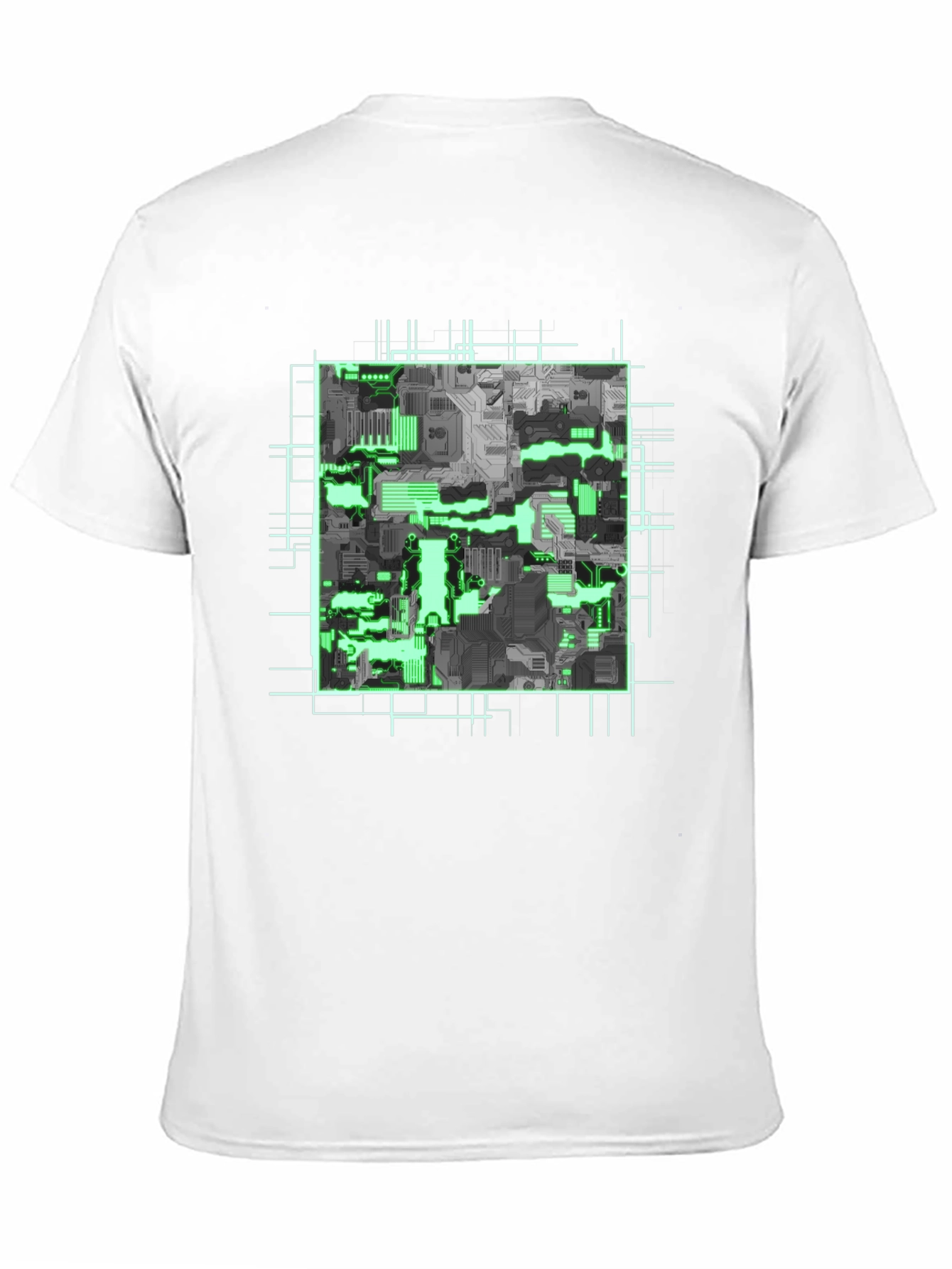 Cyber Circuit Board Graphic Tee - Futuristic Style