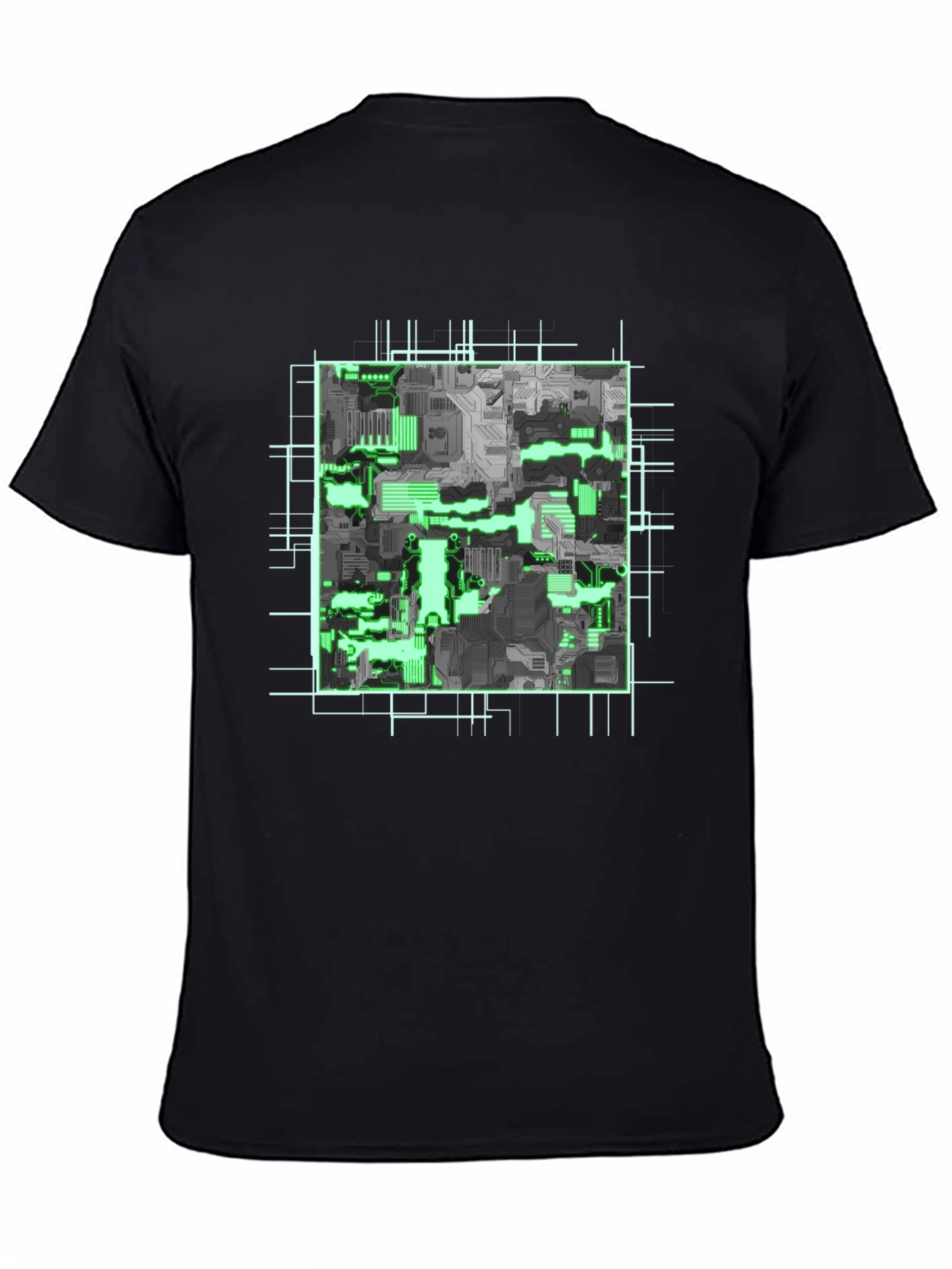Cyber Circuit Board Graphic Tee - Futuristic Style