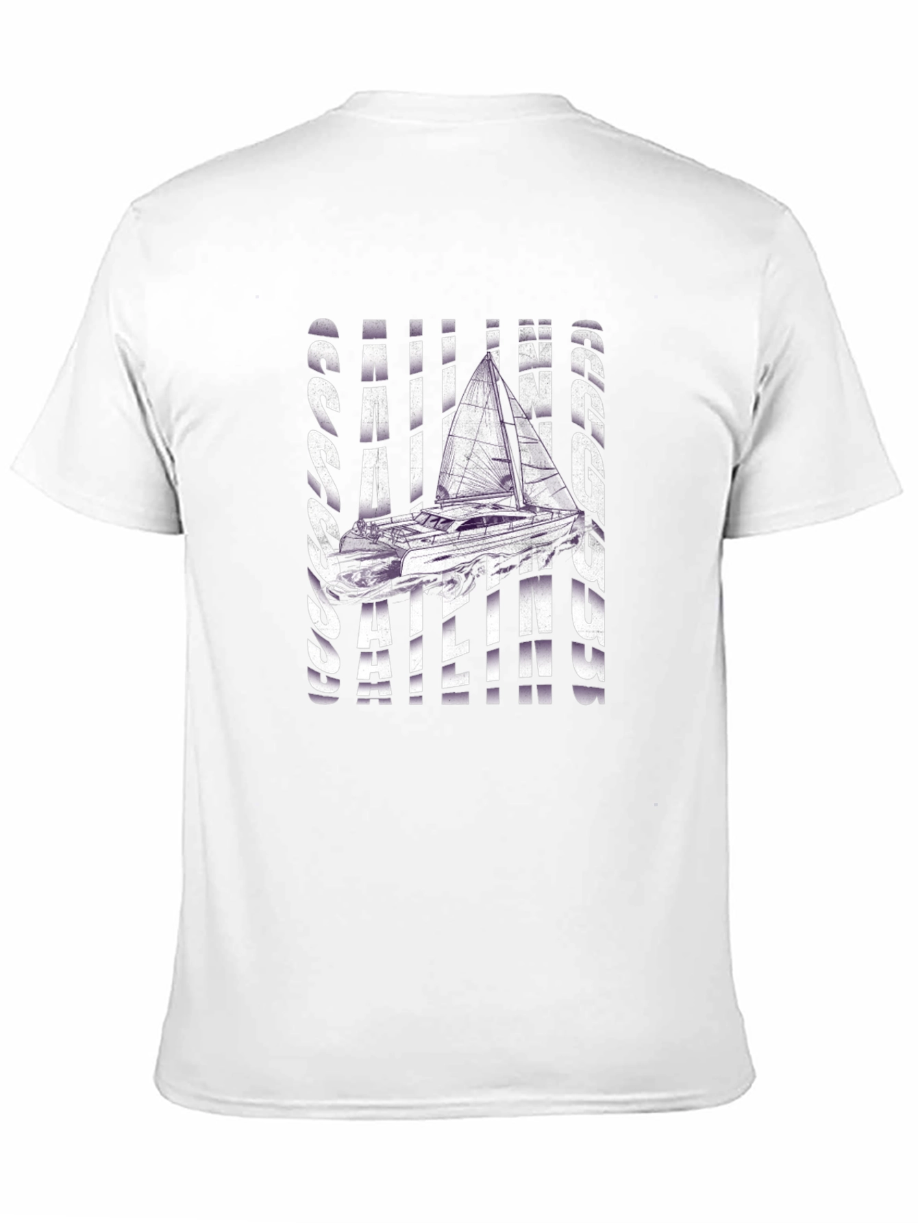 Sailing Graphic T-Shirt - Black Crew Neck