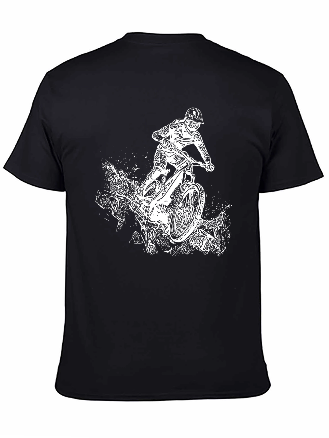 Mountain Bike Graphic Tee - Black Cotton T-Shirt