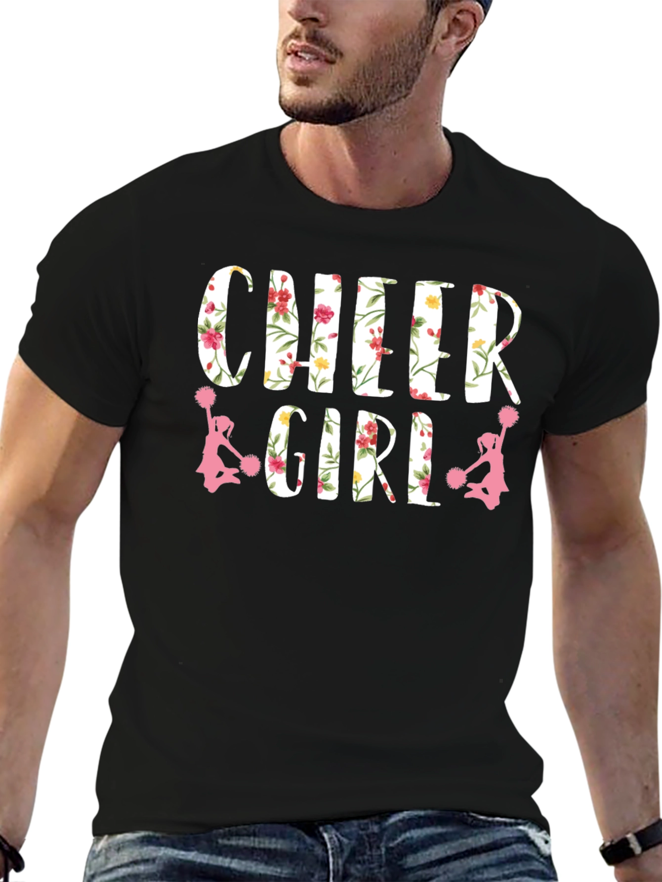 Cheer Girl Floral Print T-Shirt