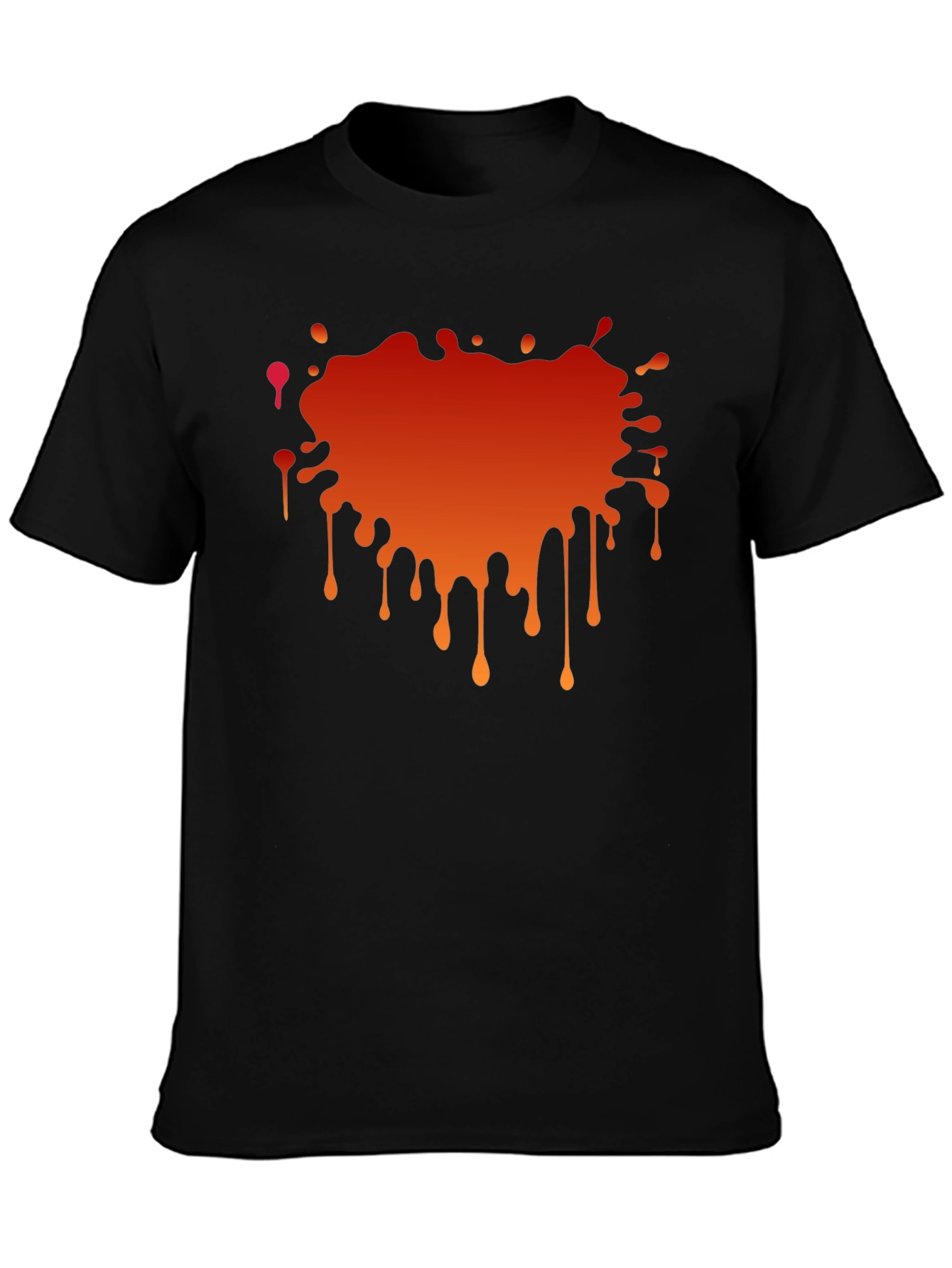 Black T-Shirt with Abstract Orange Gradient Graphic