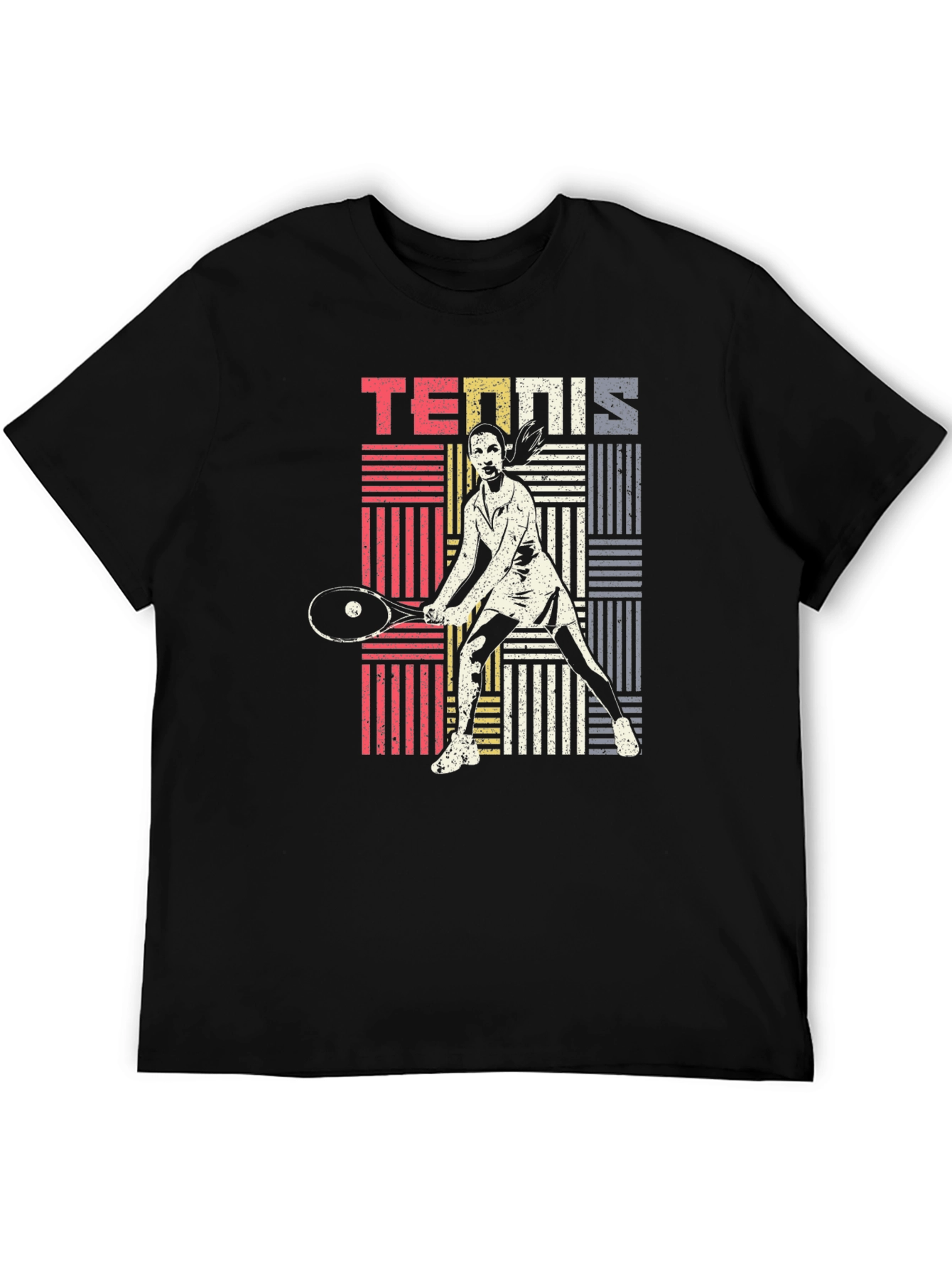 Retro Tennis Player Graphic T-Shirt