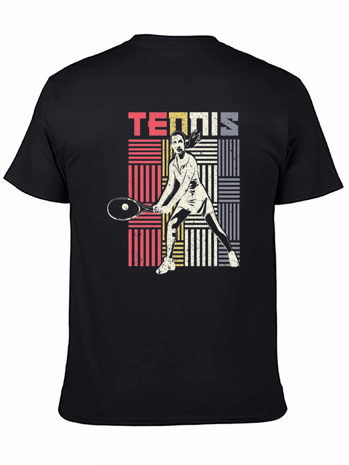 Retro Tennis Player Graphic T-Shirt
