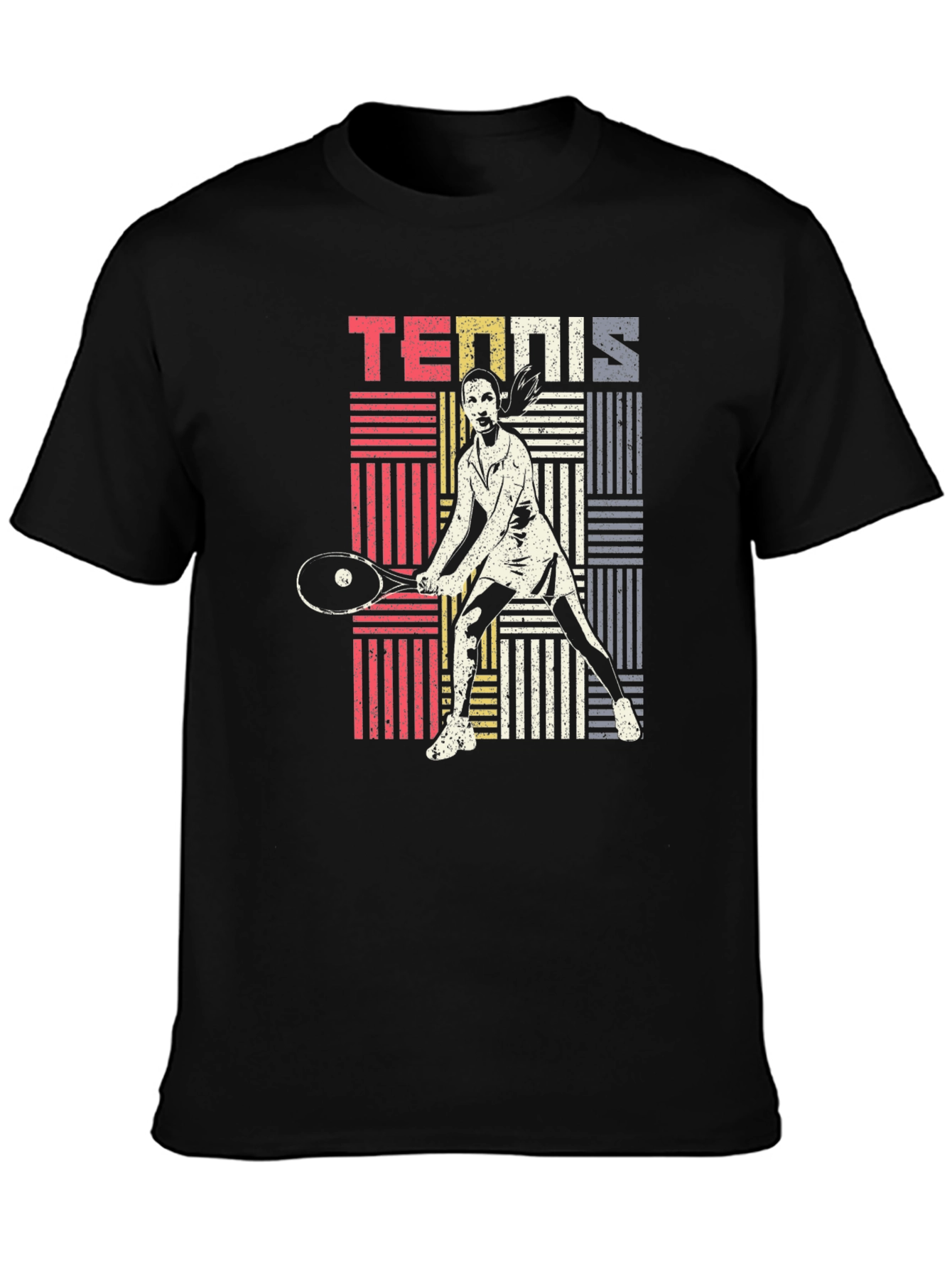 Retro Tennis Player Graphic T-Shirt