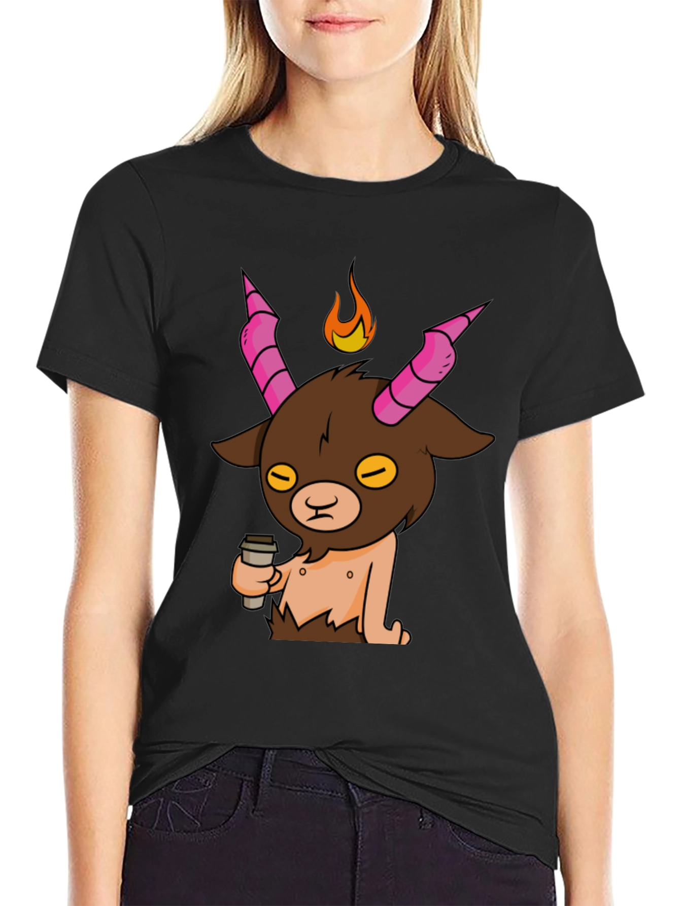 Funny Baphomet Coffee T-Shirt - Mens Black Tee