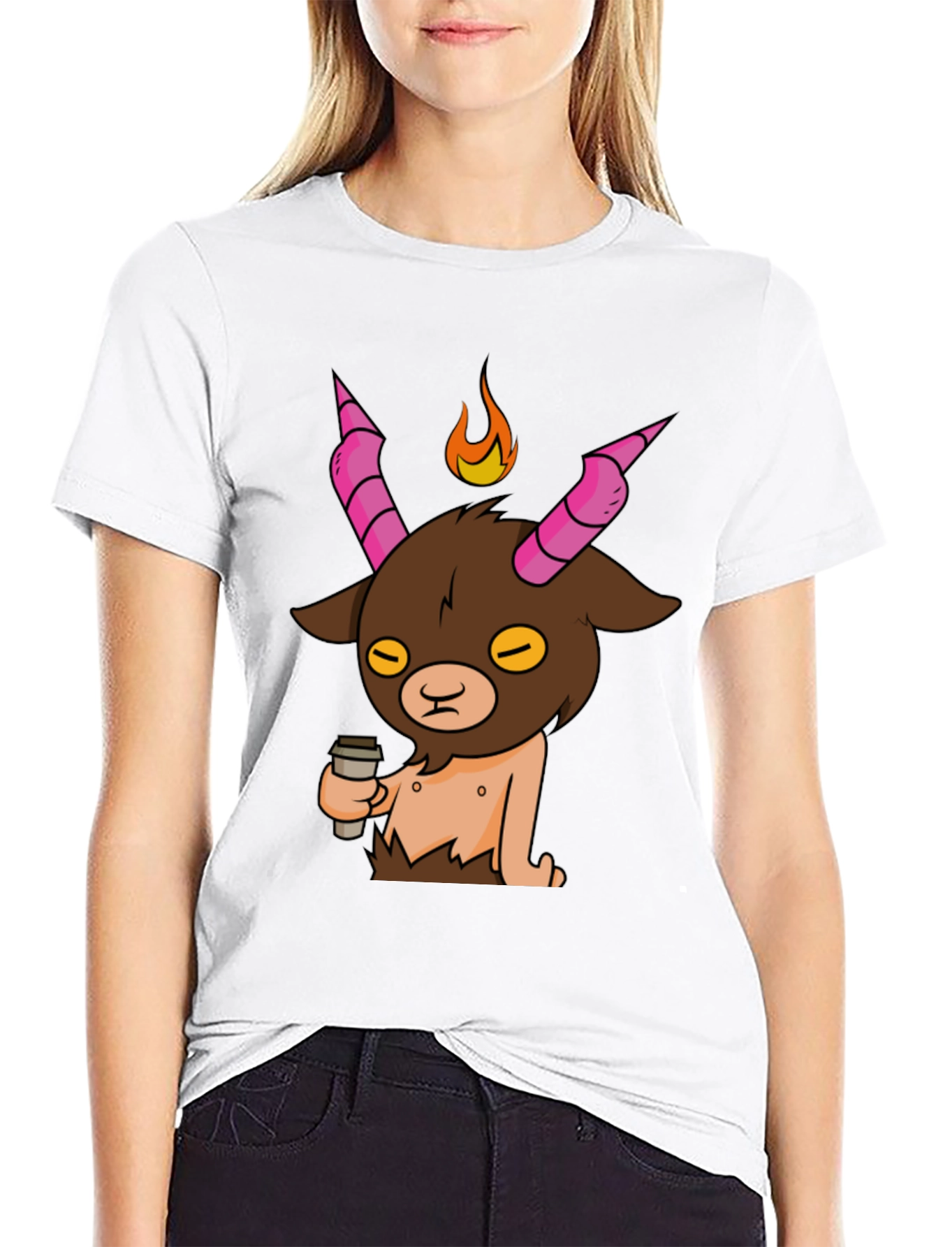 Funny Baphomet Coffee T-Shirt - Mens Black Tee