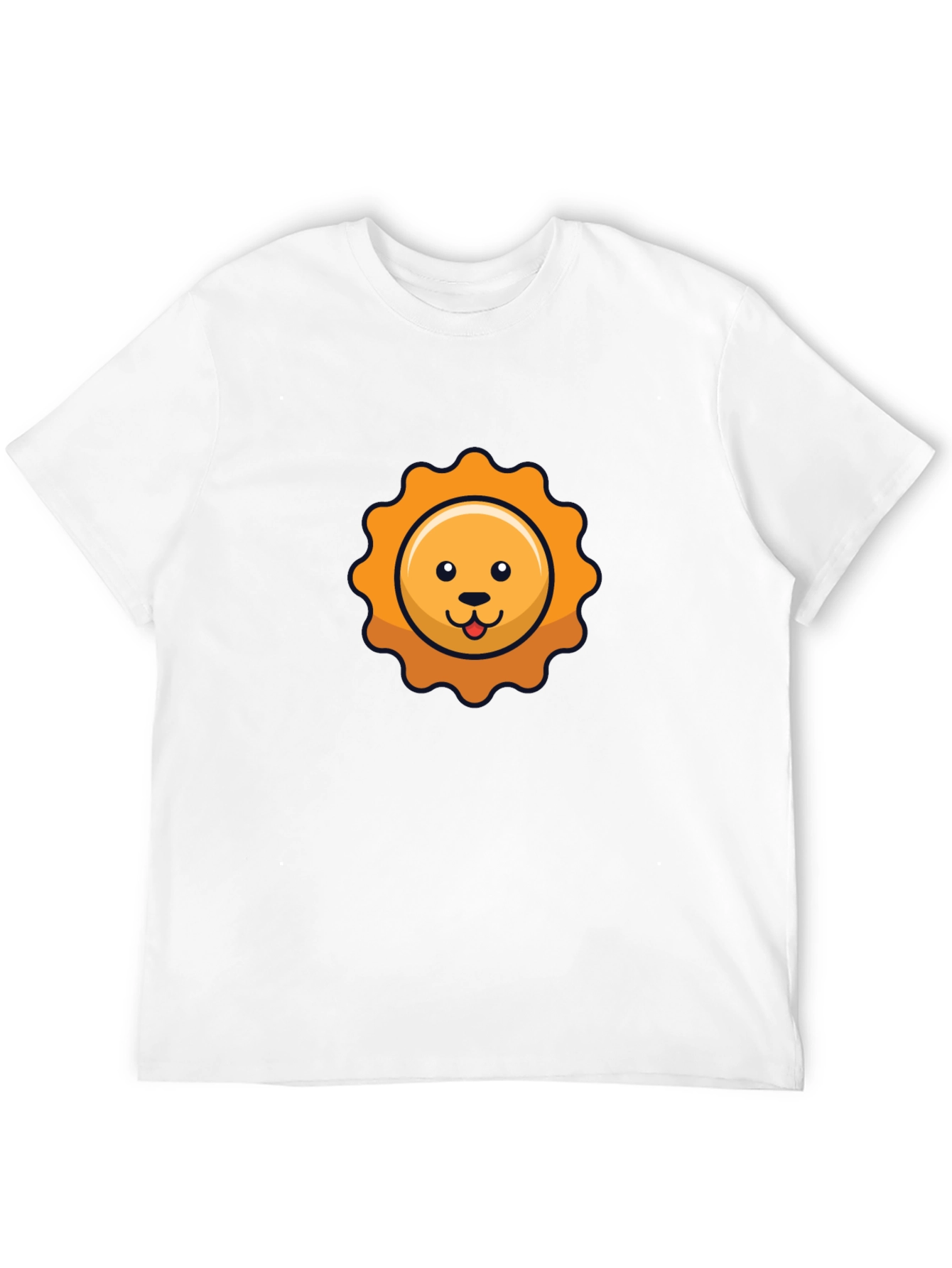 Cute Cartoon Sun Graphic Black T-Shirt