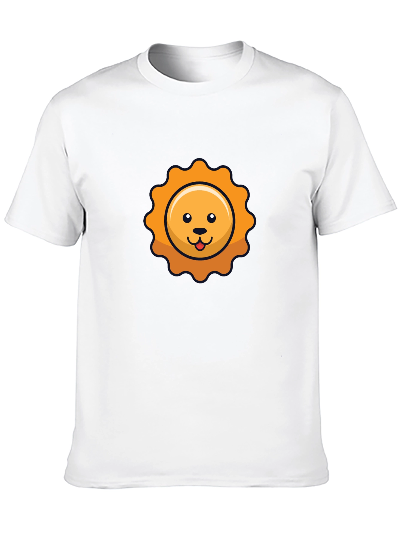 Cute Cartoon Sun Graphic Black T-Shirt