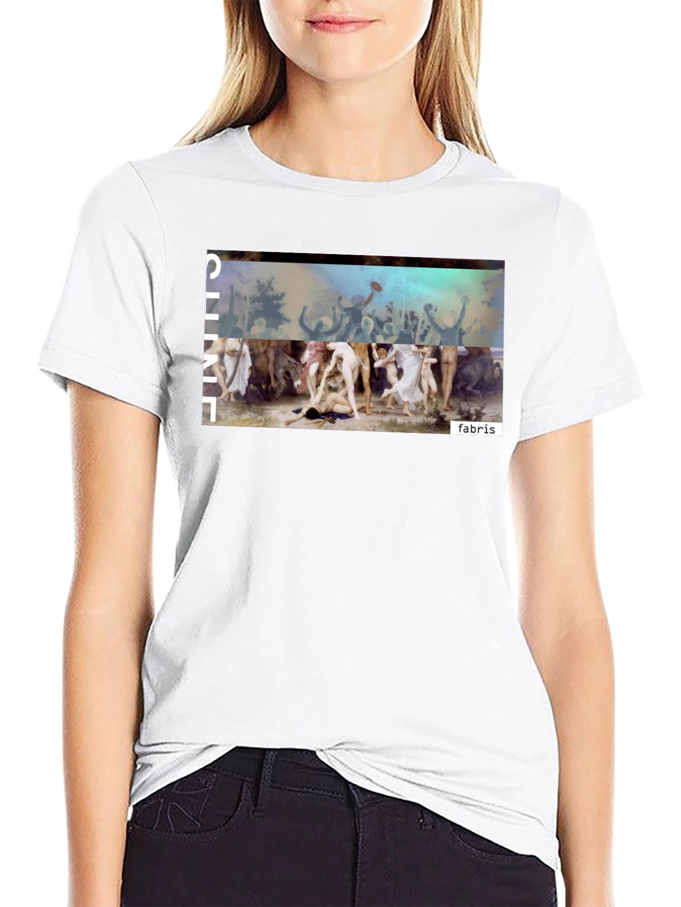 Unique Graphic Print Black Tee