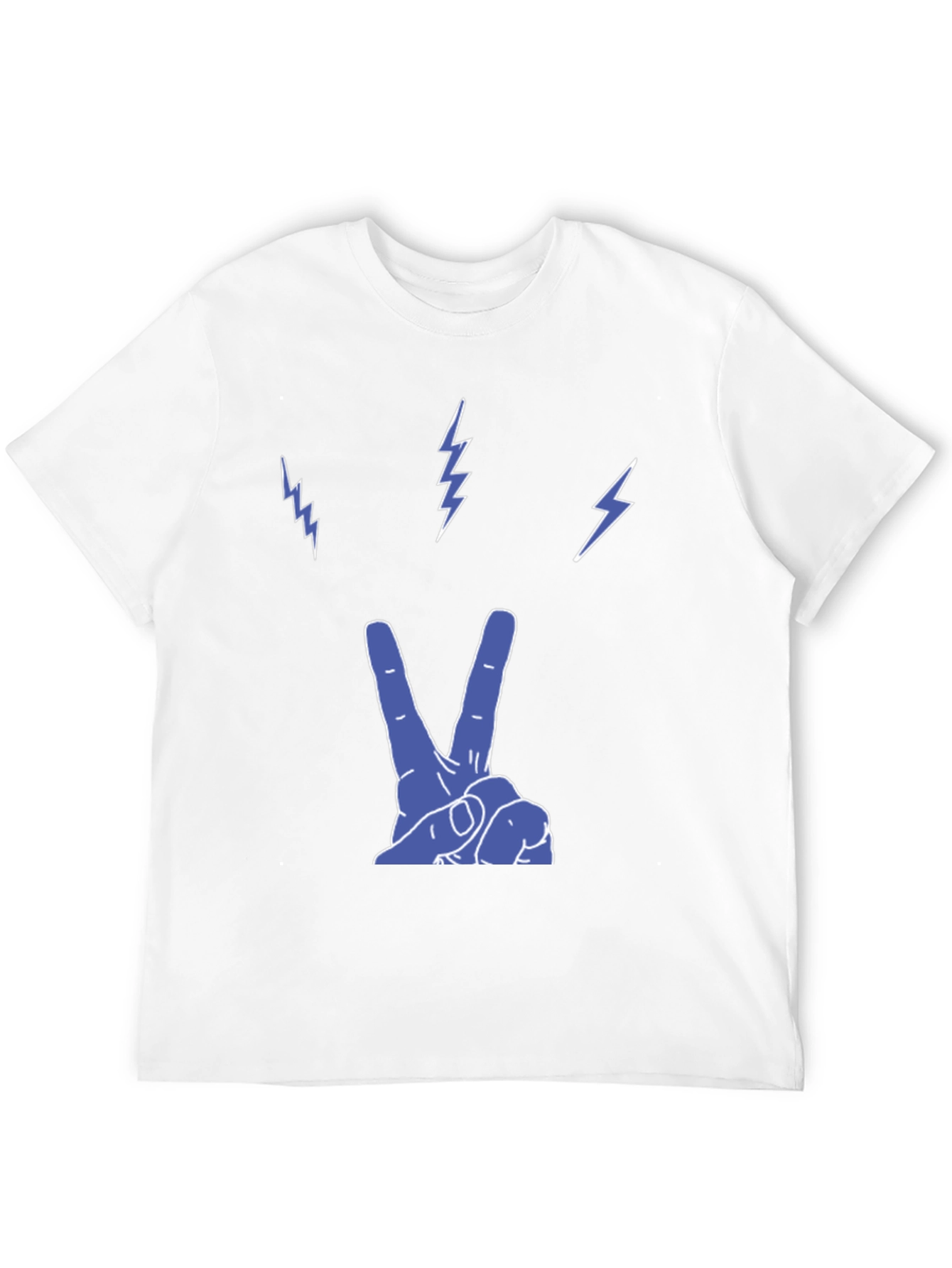 Peace and Lightning Black Graphic T-Shirt