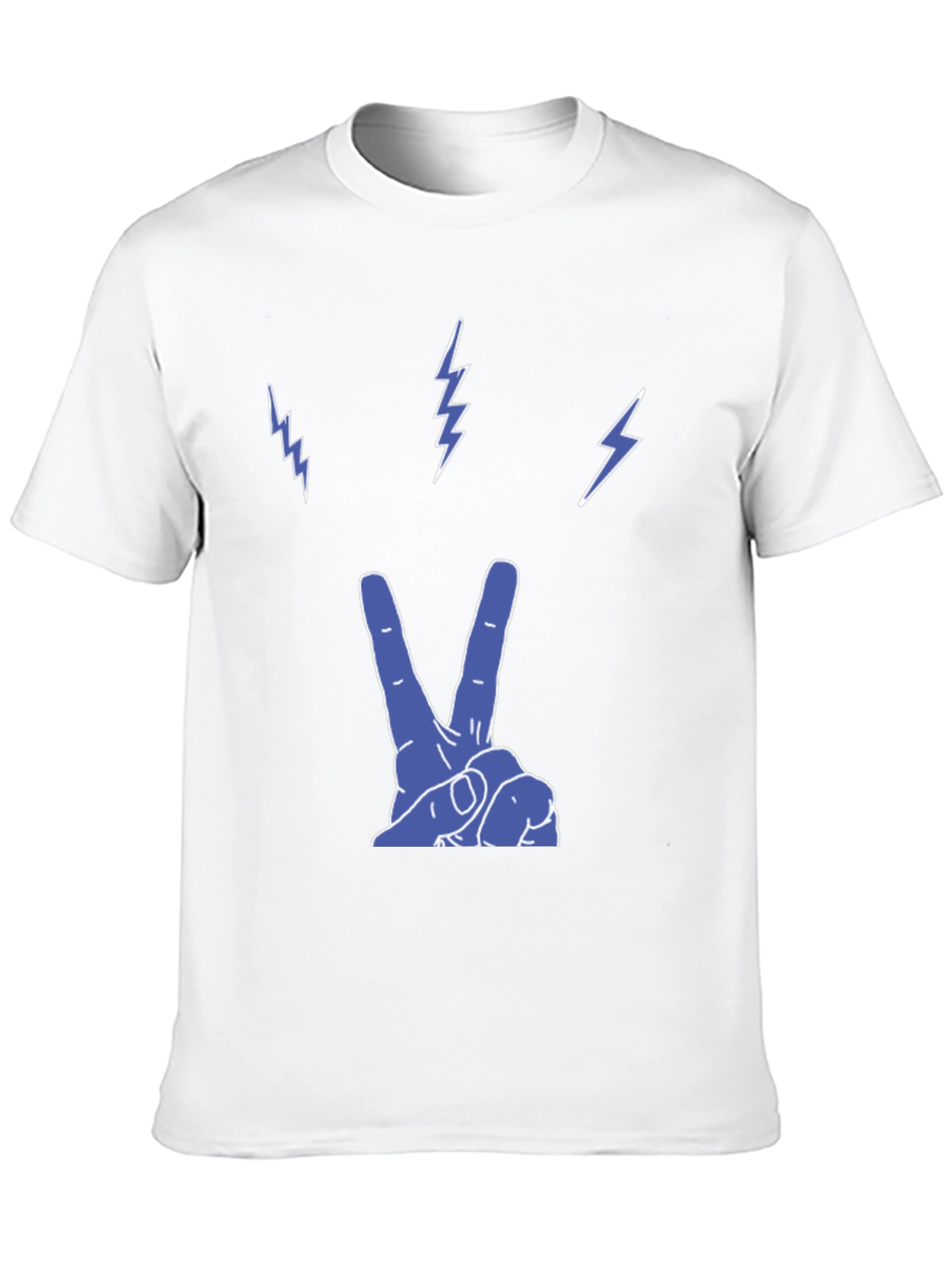 Peace and Lightning Black Graphic T-Shirt