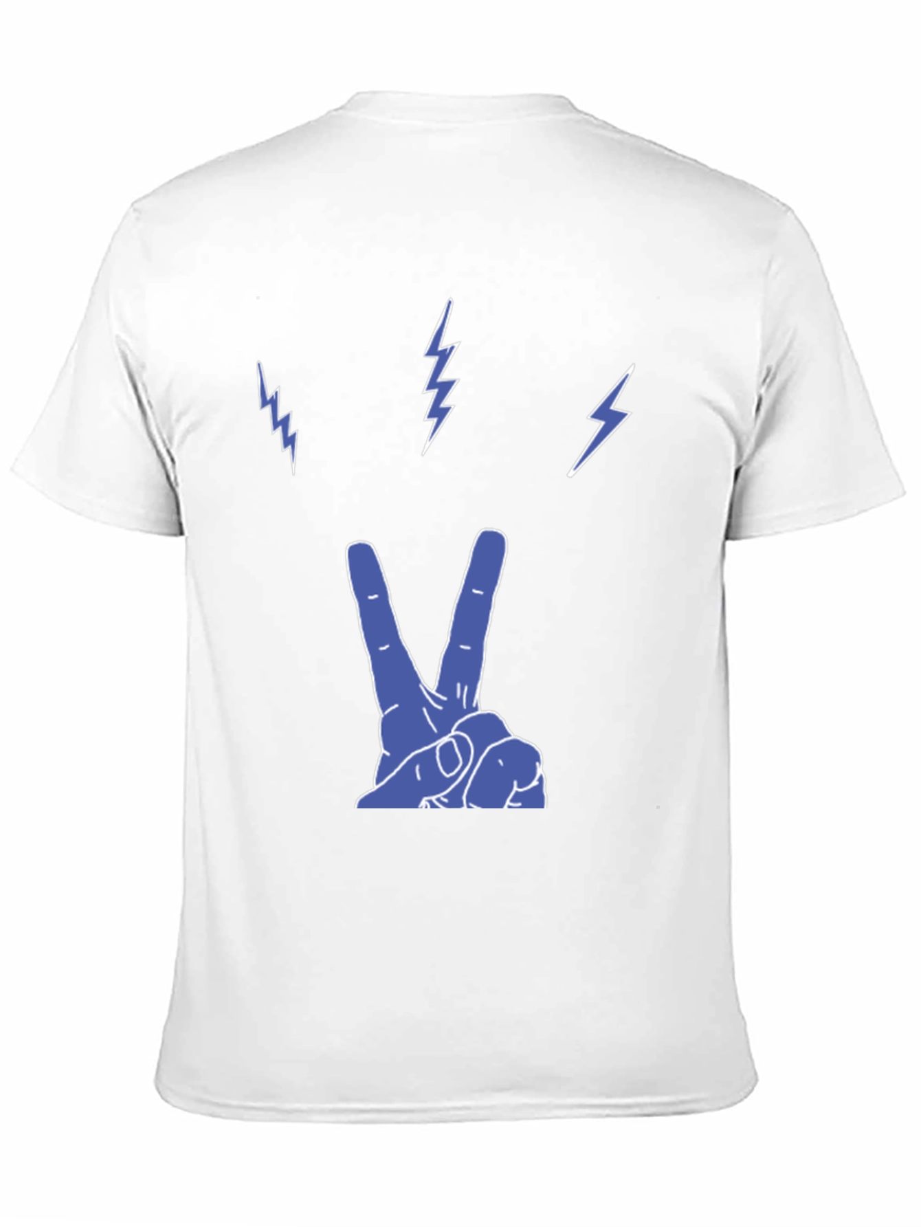 Peace and Lightning Black Graphic T-Shirt