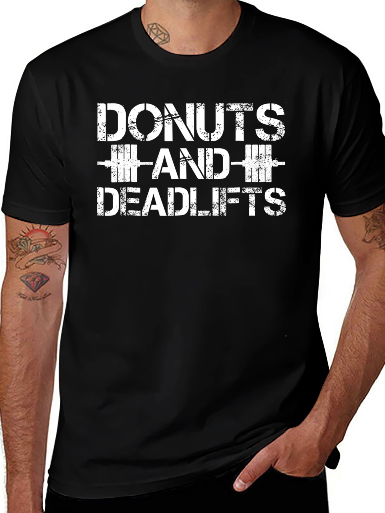 Donuts and Deadlifts Black T-Shirt