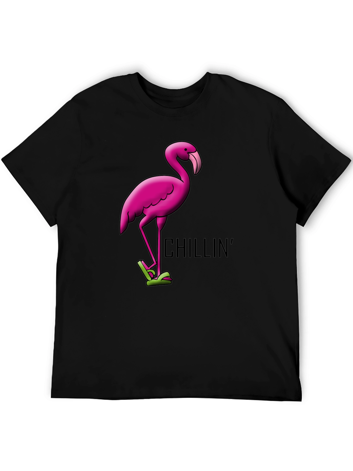 Chillin Flamingo Graphic Tee - Black