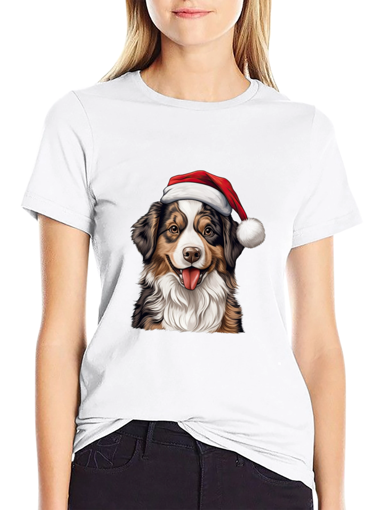Christmas Dog Graphic T-Shirt - Holiday Apparel
